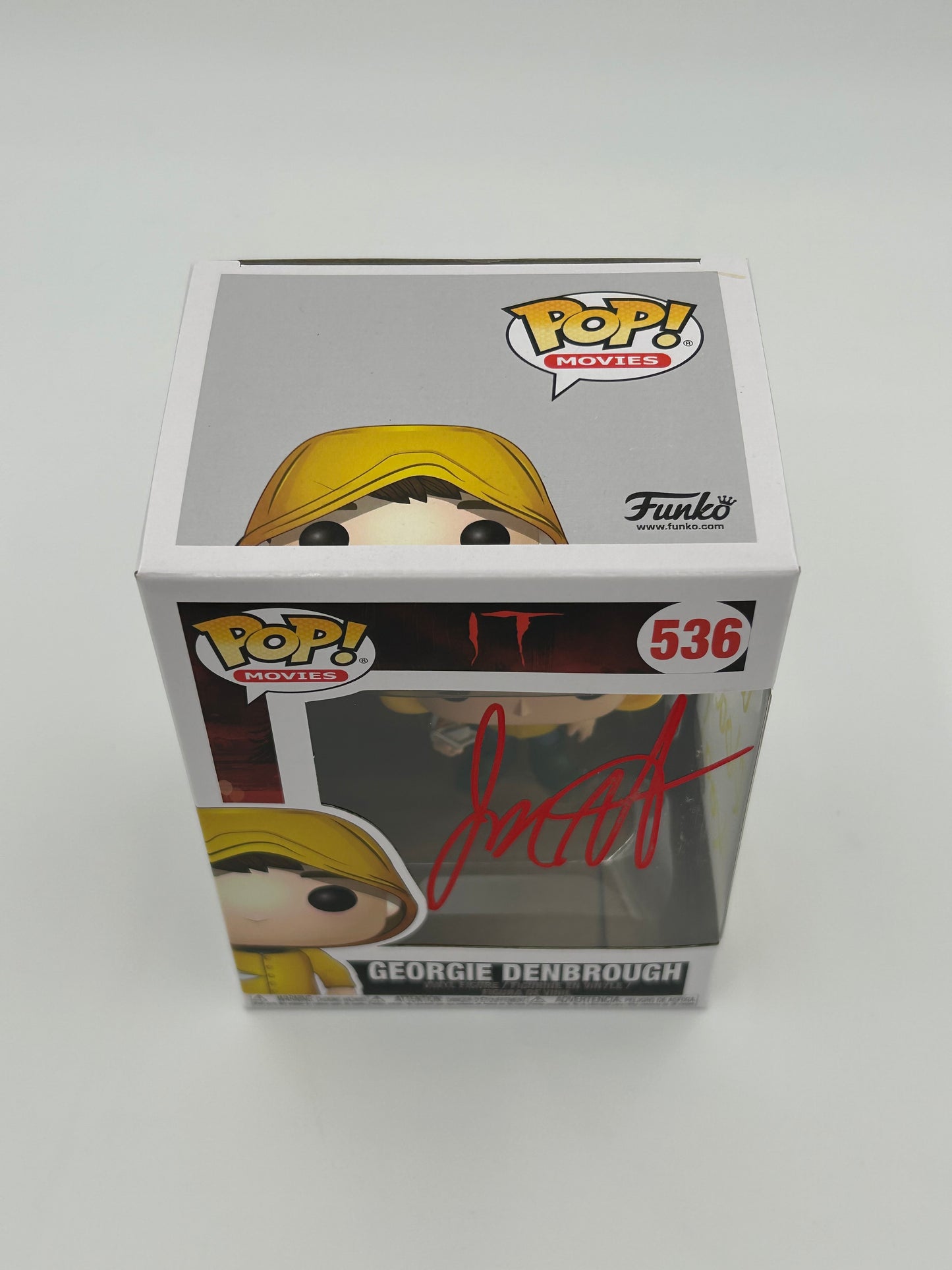 Jackson Robert Scott Signed And Inscribed "You'll Float Too" Georgie Denbrough "IT" #536 Funko Pop! Vinyl Figure (JSA)