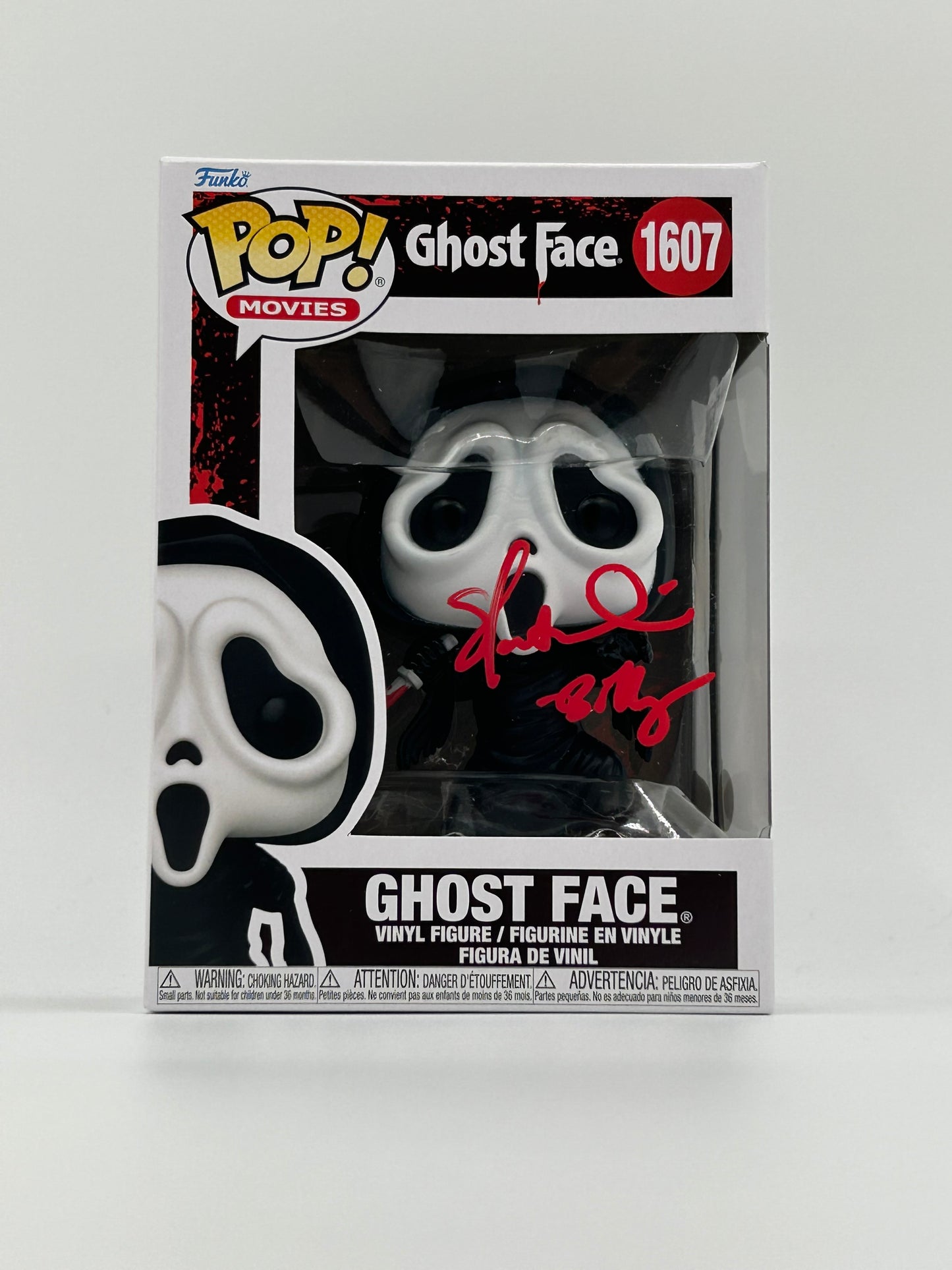 Skeet Ulrich Signed And Inscribed "Billy" Ghostface "SCREAM" #1607 Funko Pop! Vinyl Figure (Beckett)