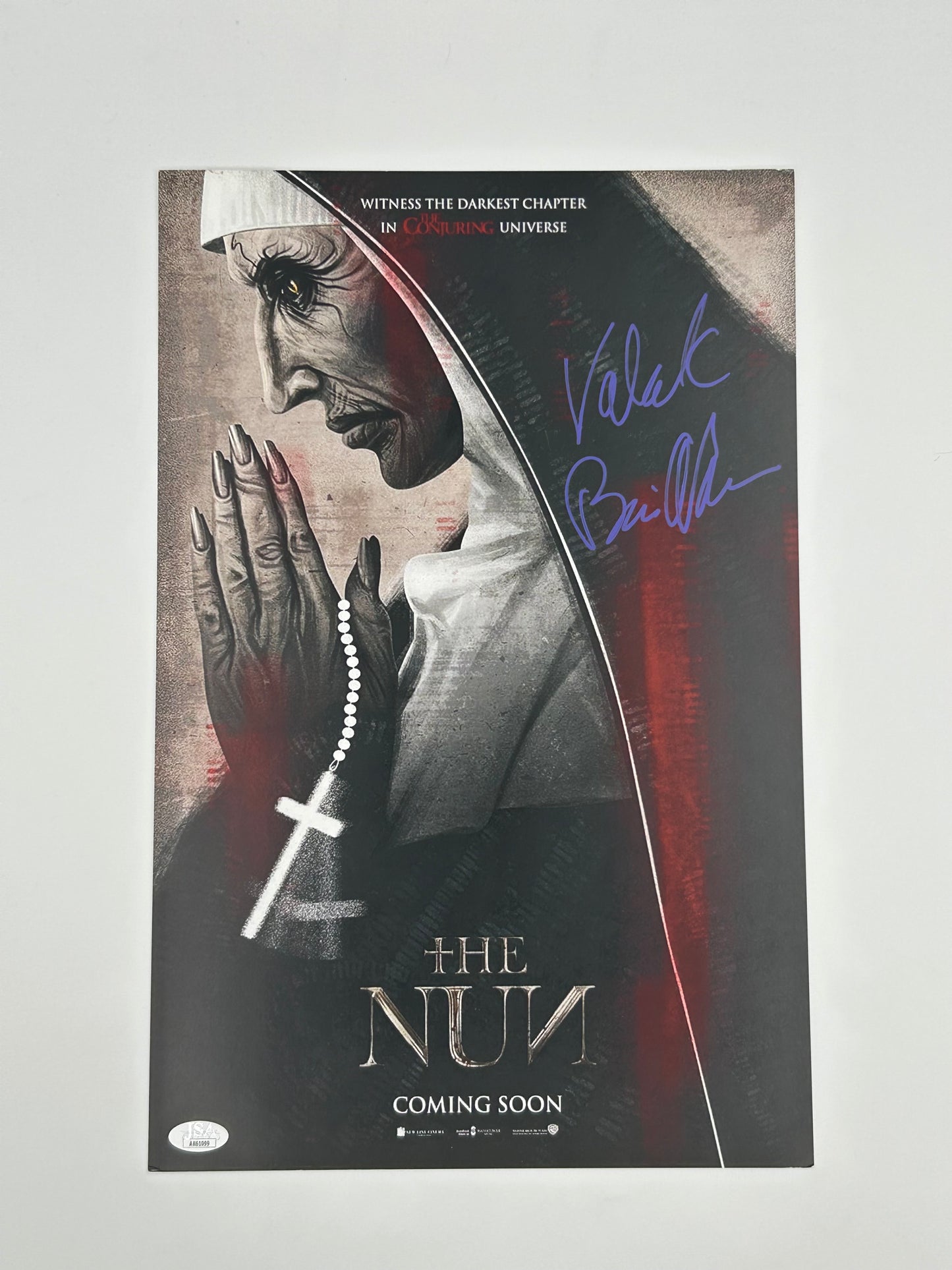 Bonnie Aarons Signed and Inscribed "Valak" "The Nun" 11x17 Poster (JSA) (See Description)