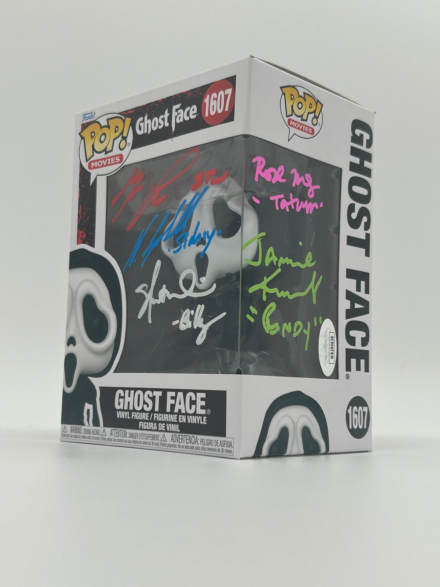 5x Signed (Campbell, Kennedy, Lillard, McGowan, Ulrich) Ghost Face "Scream" #1607 Funko Pop! Vinyl Figure (JSA Witnessed)