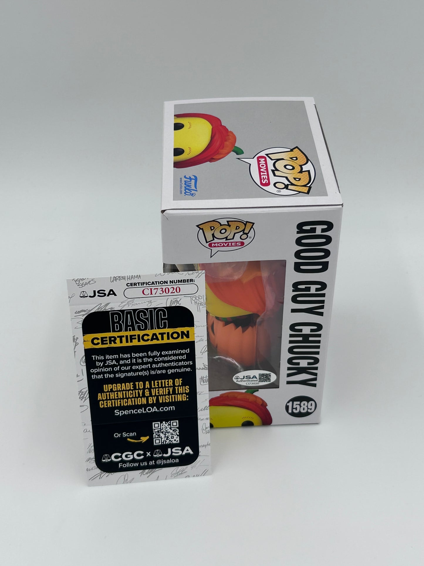 Alex Vincent Signed And Inscribed "Chucky Did It!" Good Guy Chucky "CHUCKY" #1589 Funko Pop! Vinyl Figure (JSA)