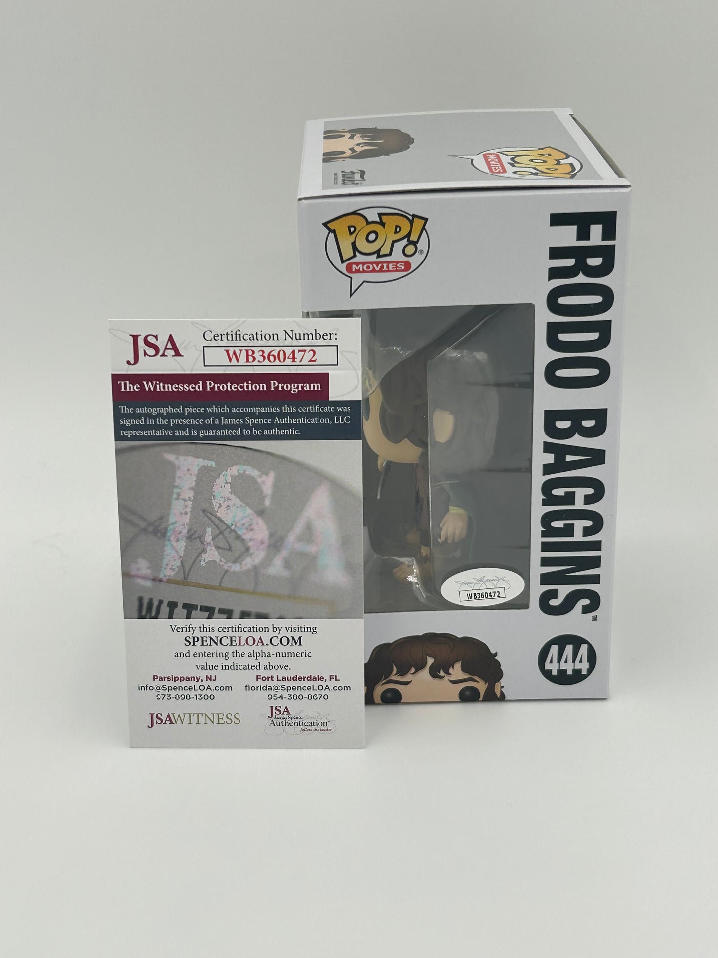 Elijah Wood Signed Frodo Baggins "The Lord of the Rings" #444 Funko Pop! Vinyl Figure (JSA Witnessed)