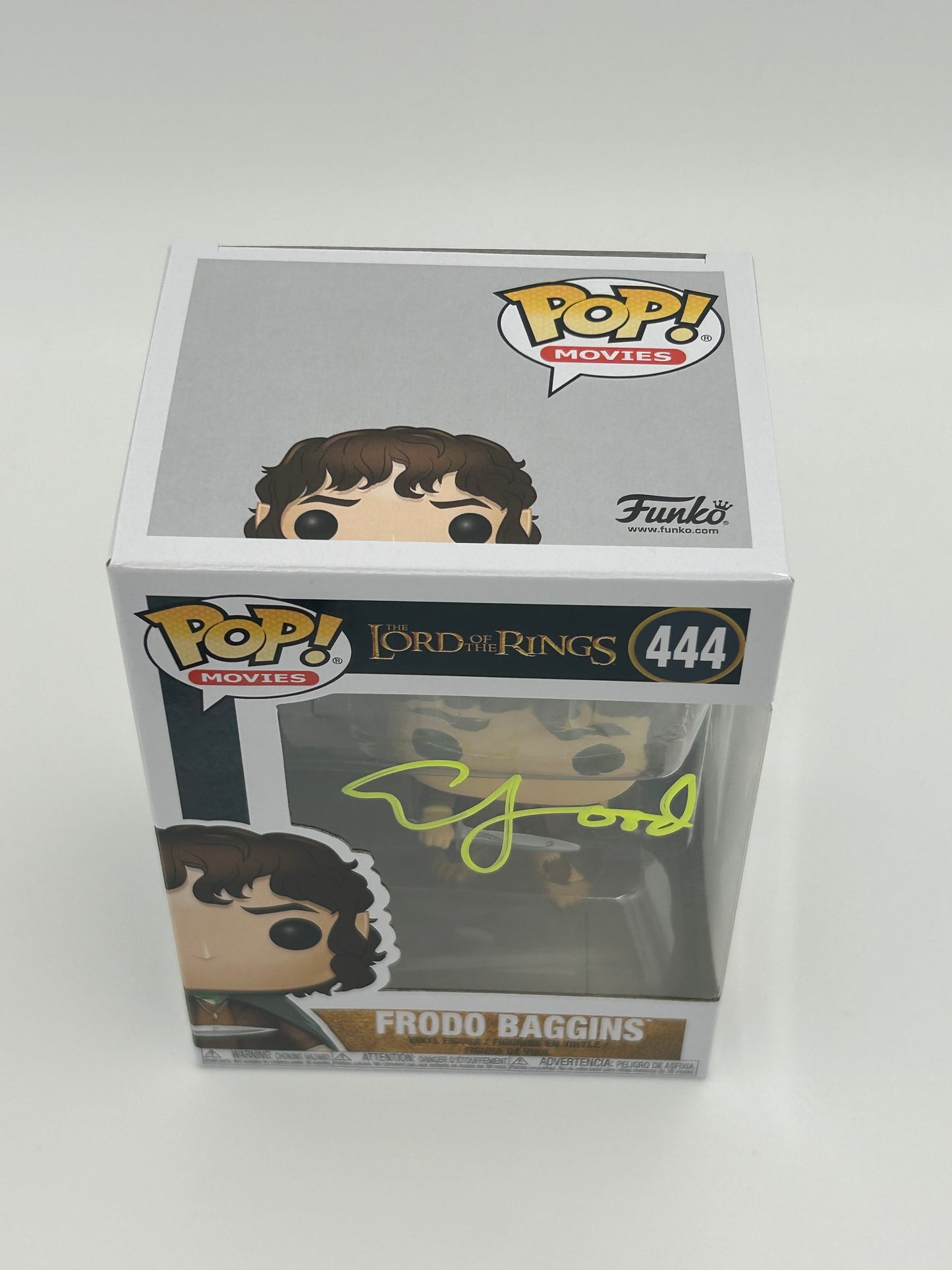 Elijah Wood Signed Frodo Baggins "The Lord of the Rings" #444 Funko Pop! Vinyl Figure (JSA Witnessed)