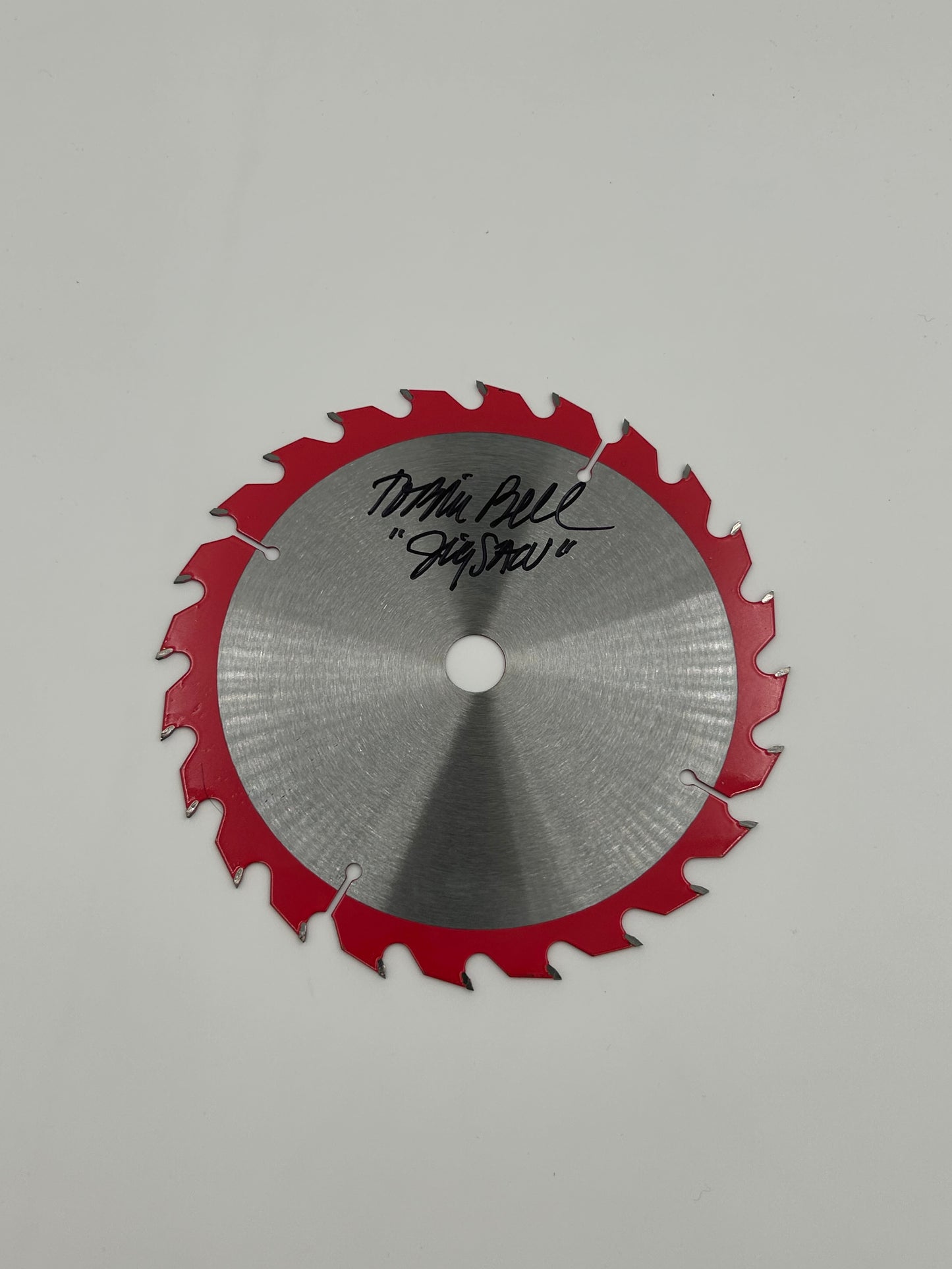 Tobin Bell Signed And Inscribed "Jigsaw" 6.5" Saw Blade (JSA Witnessed)