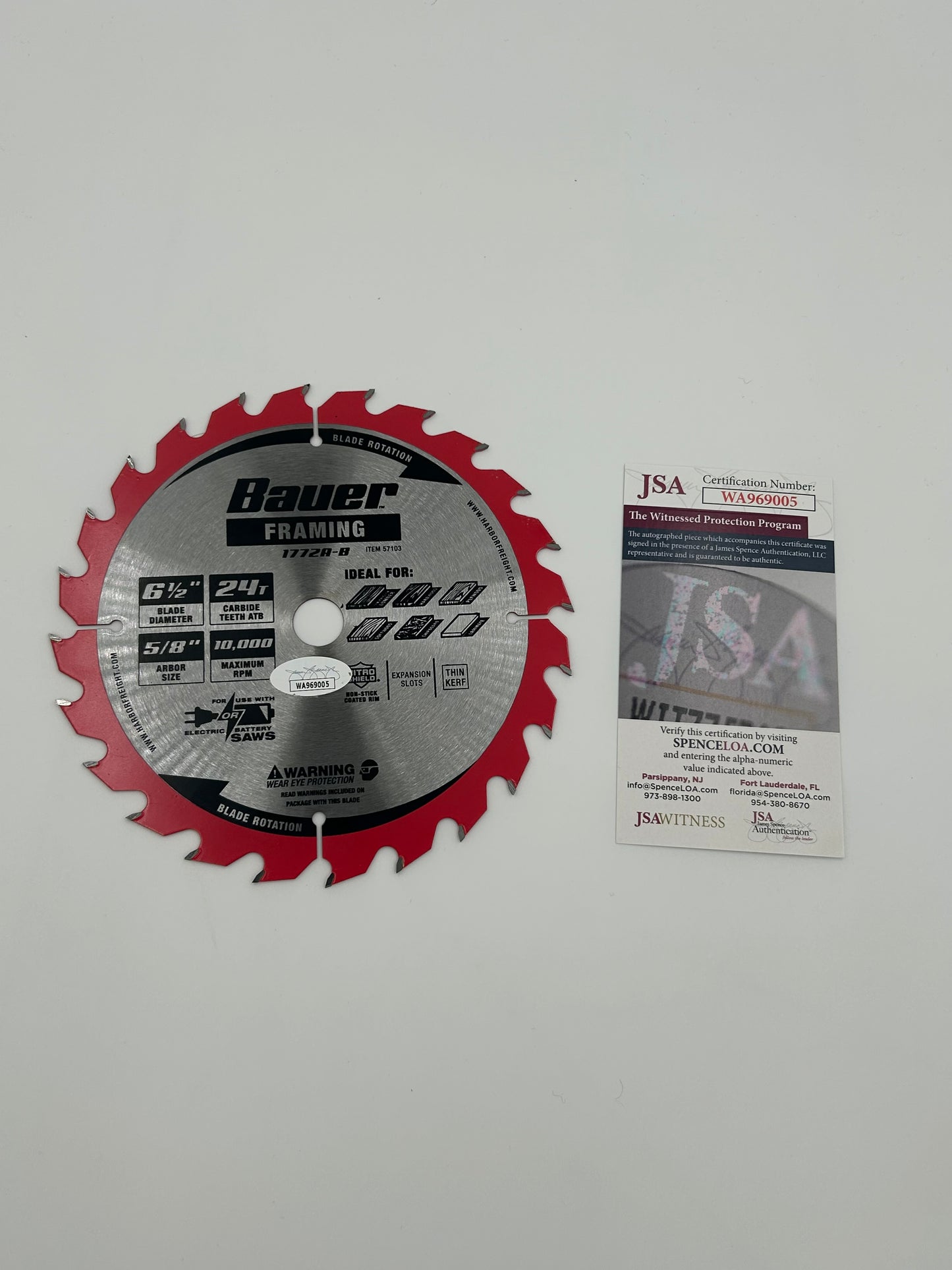 Tobin Bell Signed And Inscribed "Jigsaw" 6.5" Saw Blade (JSA Witnessed)