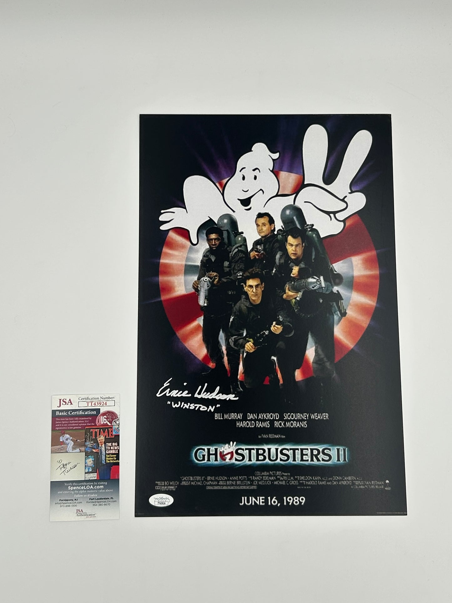 Ernie Hudson Signed And Inscribed "Winston" "Ghostbusters 2" 11x17 Poster (JSA) (See Description)