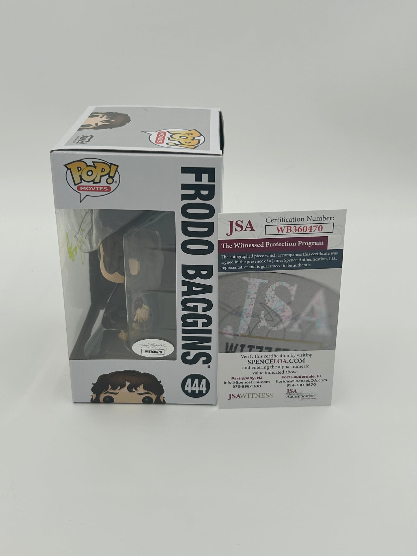 Elijah Wood Signed Frodo Baggins "The Lord of the Rings" #444 Funko Pop! Vinyl Figure (JSA Witnessed)