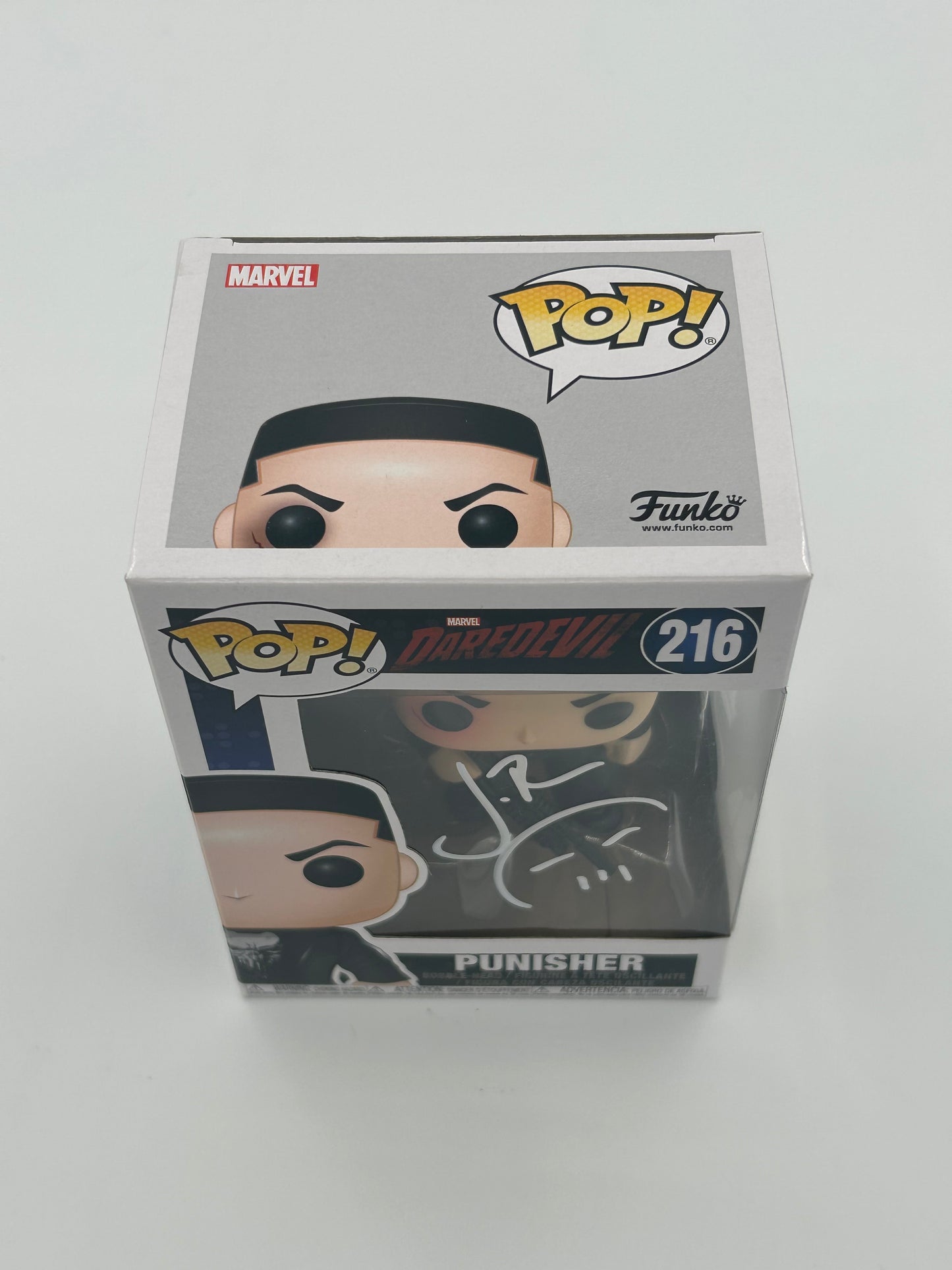 Jon Bernthal Signed With Drawing Punisher "Daredevil" #216 Funko Pop! Vinyl Figure (Beckett Witnessed)