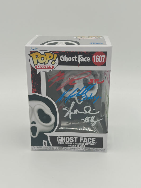 5x Signed (Campbell, Kennedy, Lillard, McGowan, Ulrich) Ghost Face "Scream" #1607 Funko Pop! Vinyl Figure (JSA Witnessed)