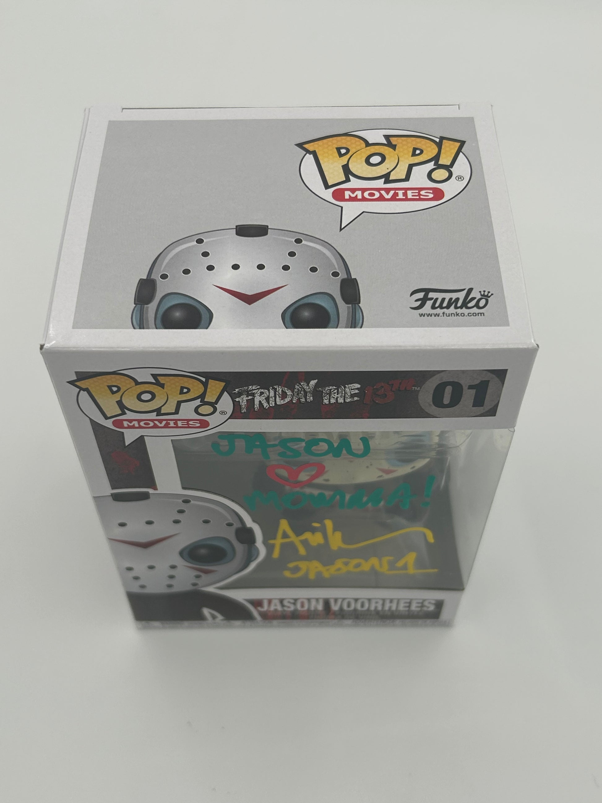 Photo of Ari Lehman Signed and Inscribed "Jason <3 Momma!" Jason Voorhees "Friday the 13th" #01 Funko Pop! Vinyl Figure (JSA) at InkedAuction.com.