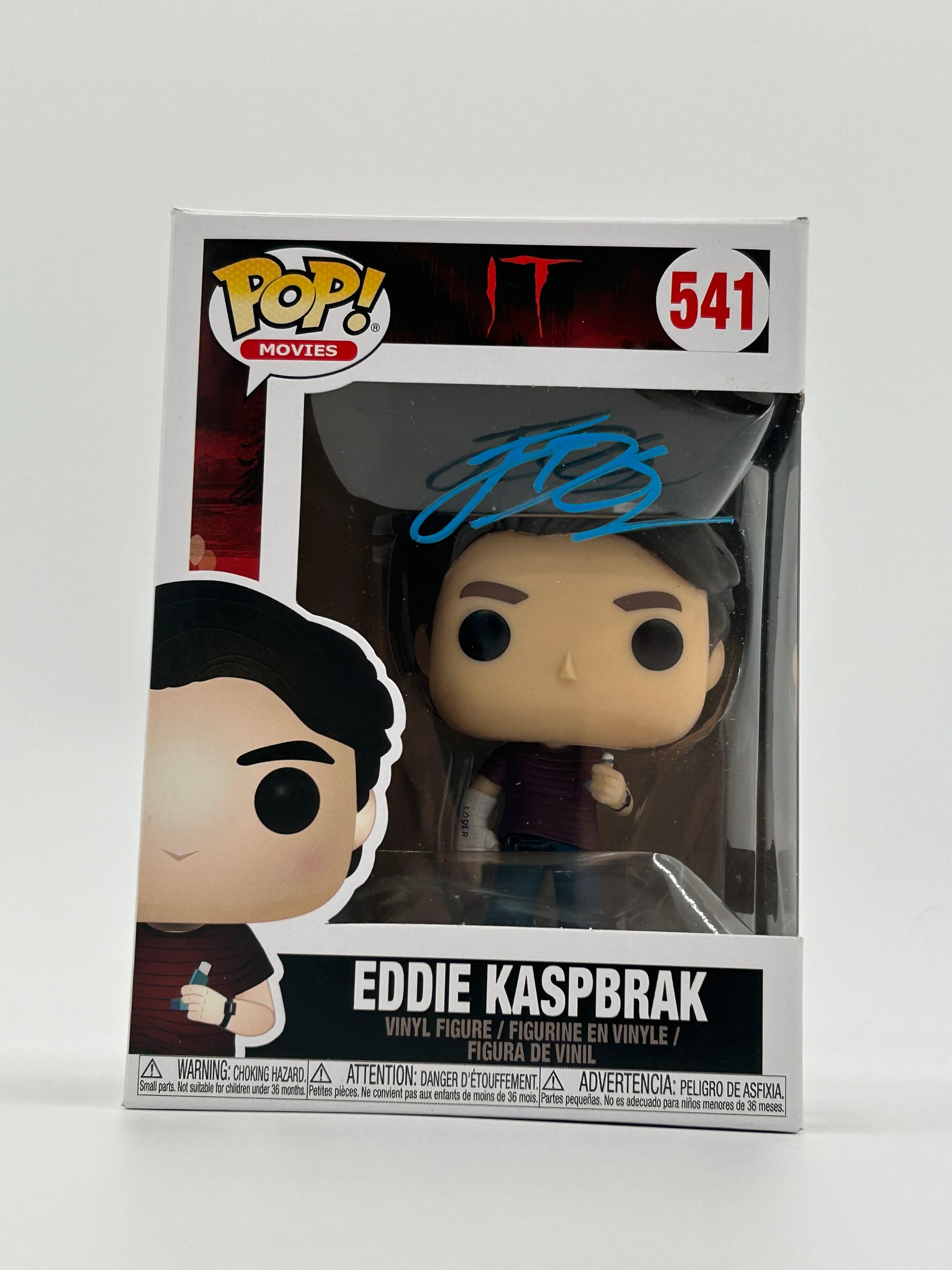Photo of Jack Dylan Grazer Signed Eddie Kaspbrak "IT" #541 Funko Pop! Vinyl Figure (Beckett) at InkedAuction.com.