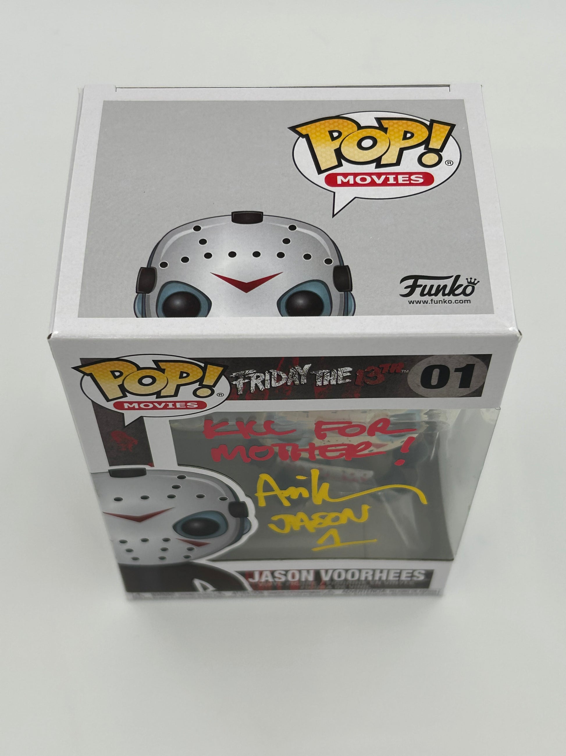 Photo of Ari Lehman Signed and Inscribed "Kill For Mother!" Jason Voorhees "Friday the 13th" #01 Funko Pop! Vinyl Figure (JSA) at InkedAuction.com.