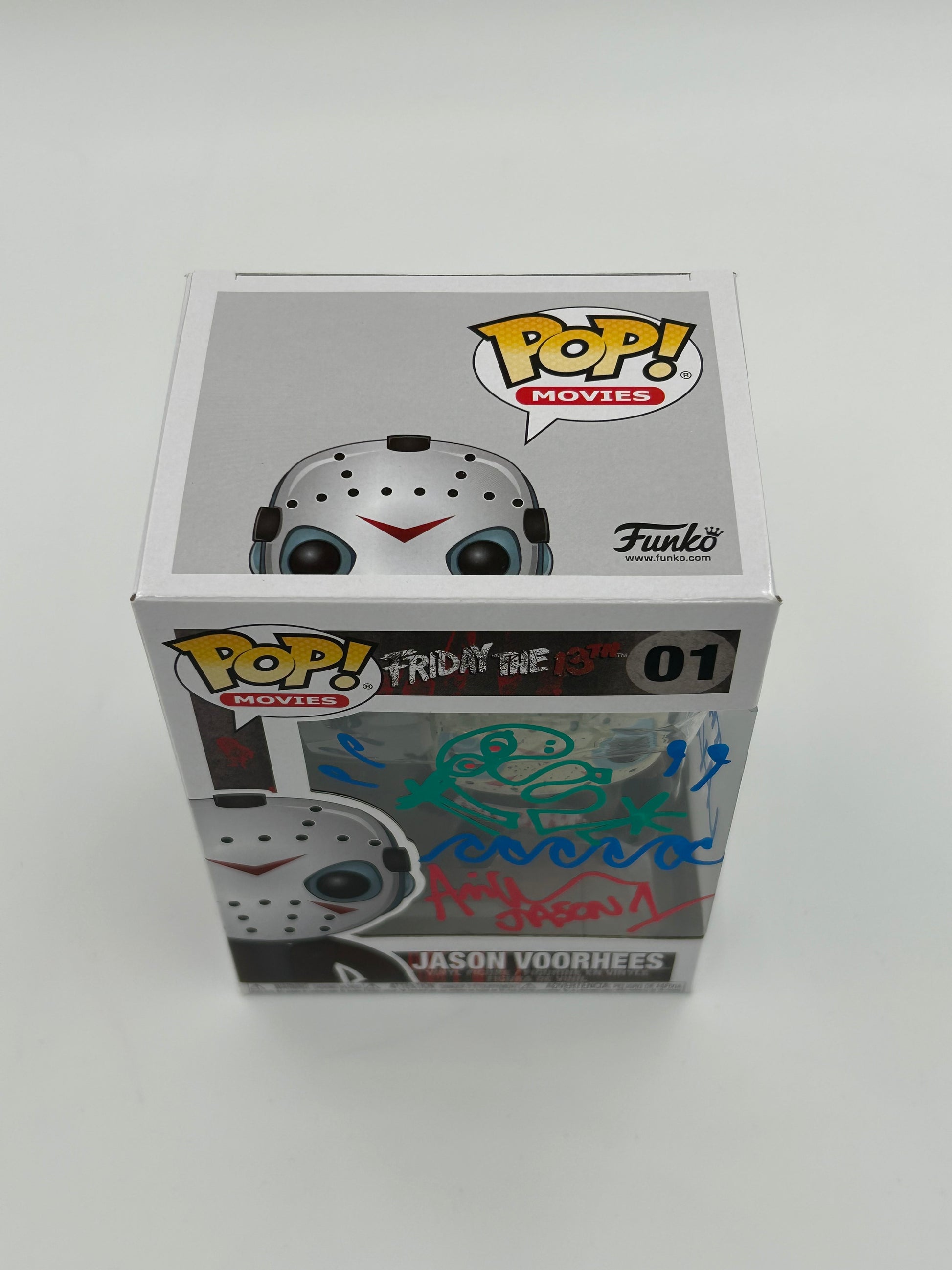 Photo of Ari Lehman Signed, Sketch, And Inscribed "The Boy In The Lake" Jason Voorhees "Friday The 13th" #01 Funko Pop! Vinyl Figure (JSA) at InkedAuction.com.