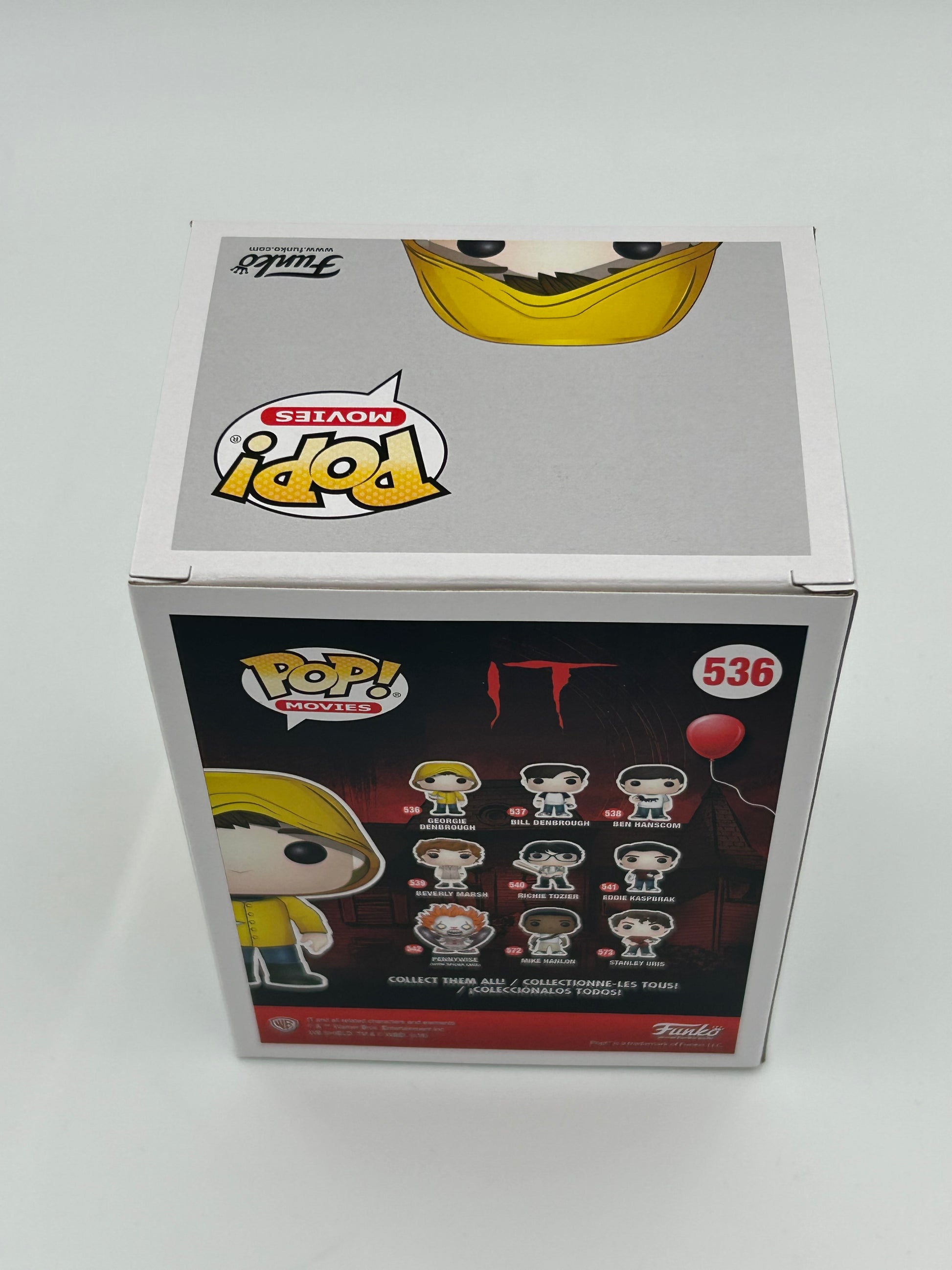 Photo of Jackson Robert Scott Signed and Inscribed "You'll Float Too!" Georgie Denbrough "IT" #536 Funko Pop! Vinyl Figure (JSA) at InkedAuction.com.