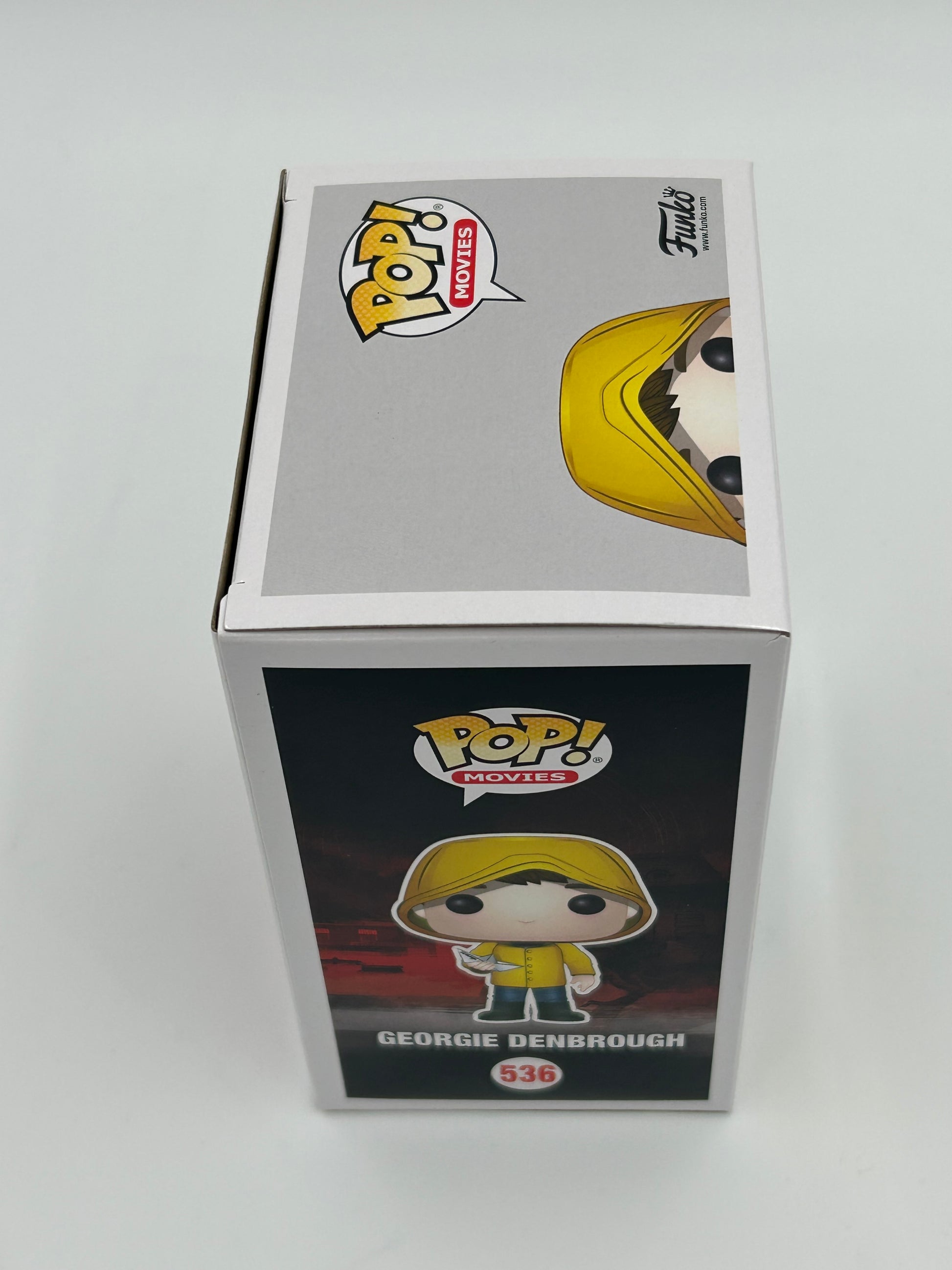 Photo of Jackson Robert Scott Signed and Inscribed "You'll Float Too!" Georgie Denbrough "IT" #536 Funko Pop! Vinyl Figure (JSA) at InkedAuction.com.