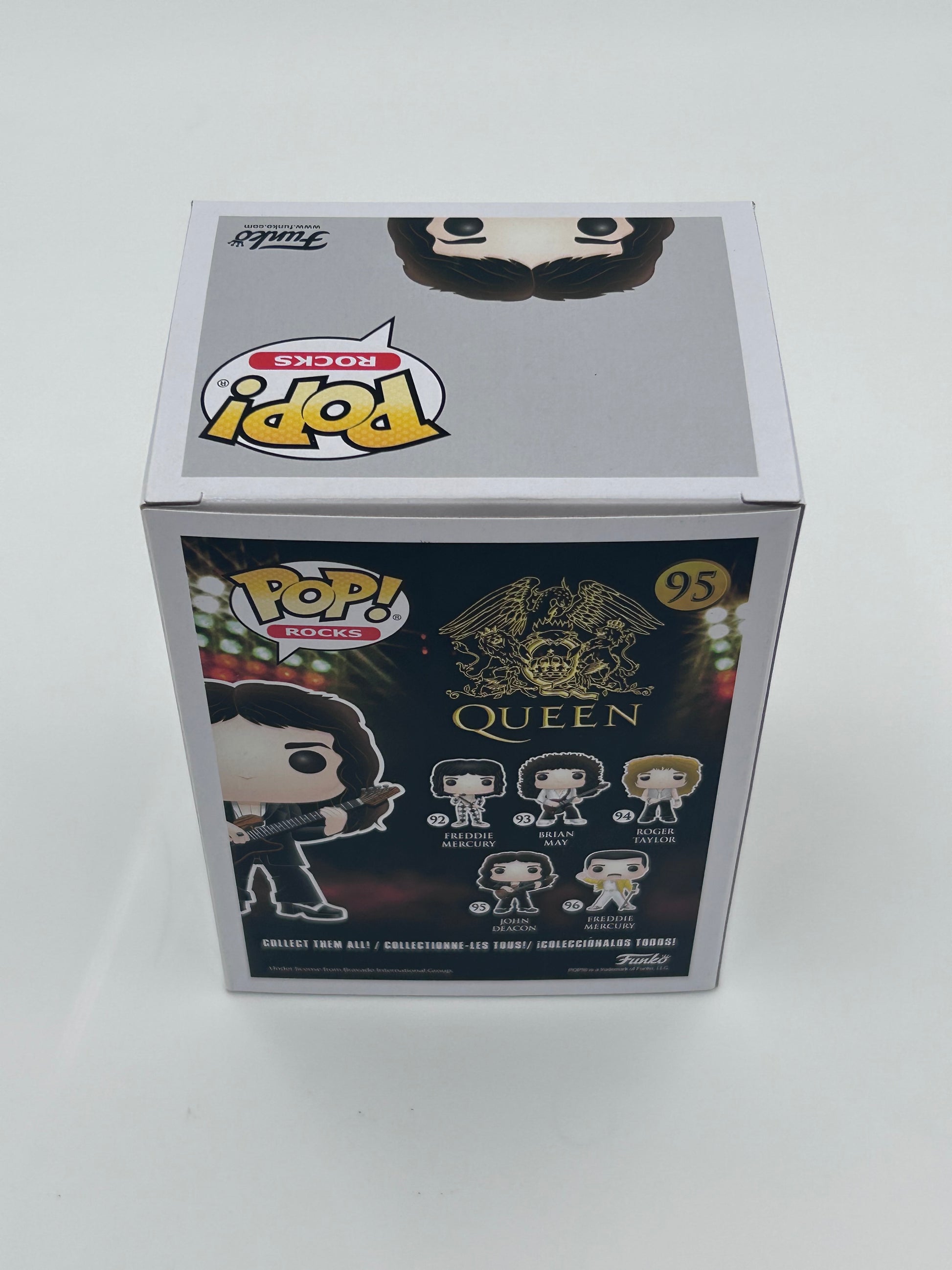 Photo of Joseph Mazzello Signed John Deacon "Queen" #95 Funko Pop! Vinyl Figure (JSA Witnessed) at InkedAuction.com.