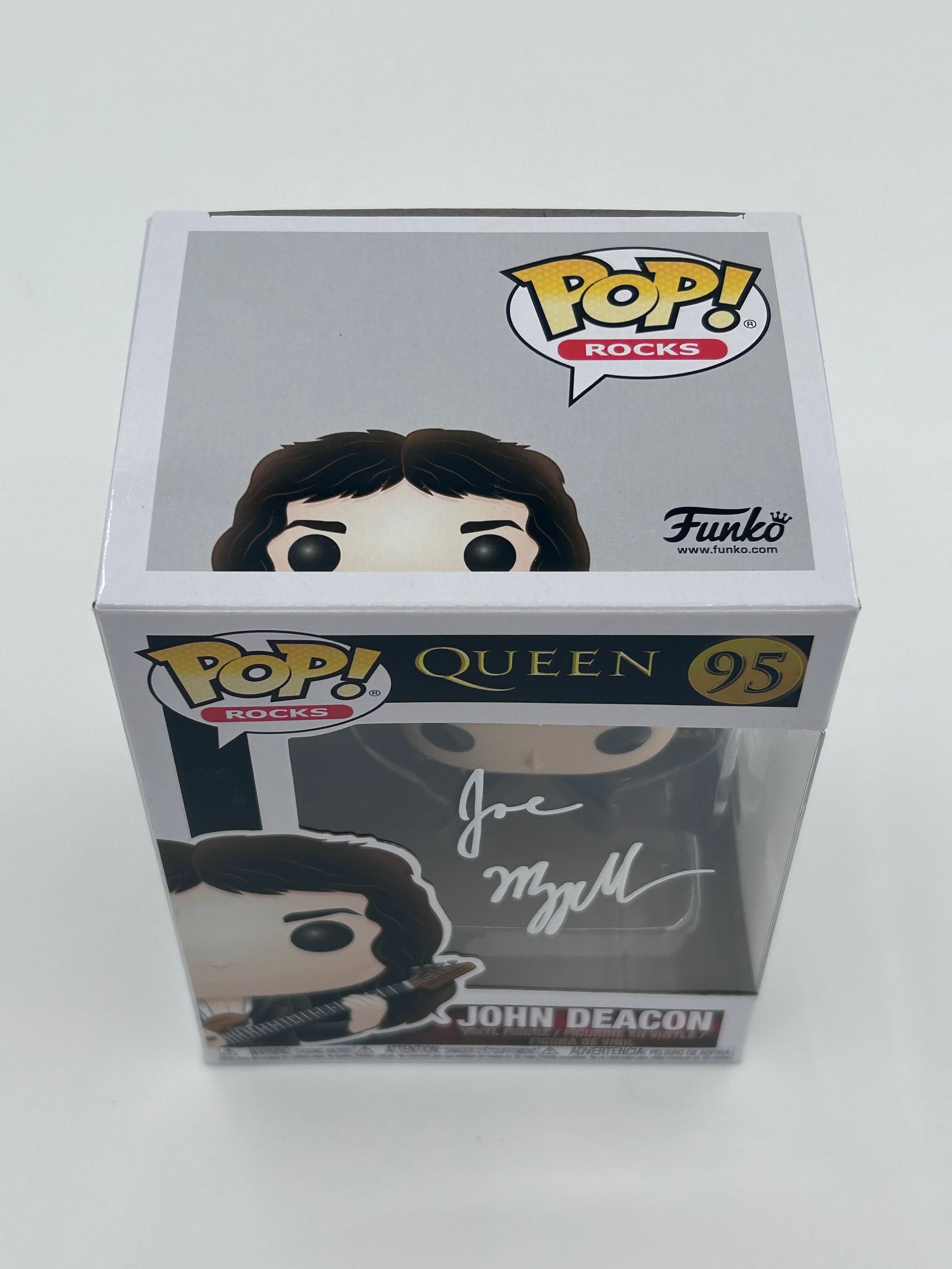 Photo of Joseph Mazzello Signed John Deacon "Queen" #95 Funko Pop! Vinyl Figure (JSA Witnessed) at InkedAuction.com.