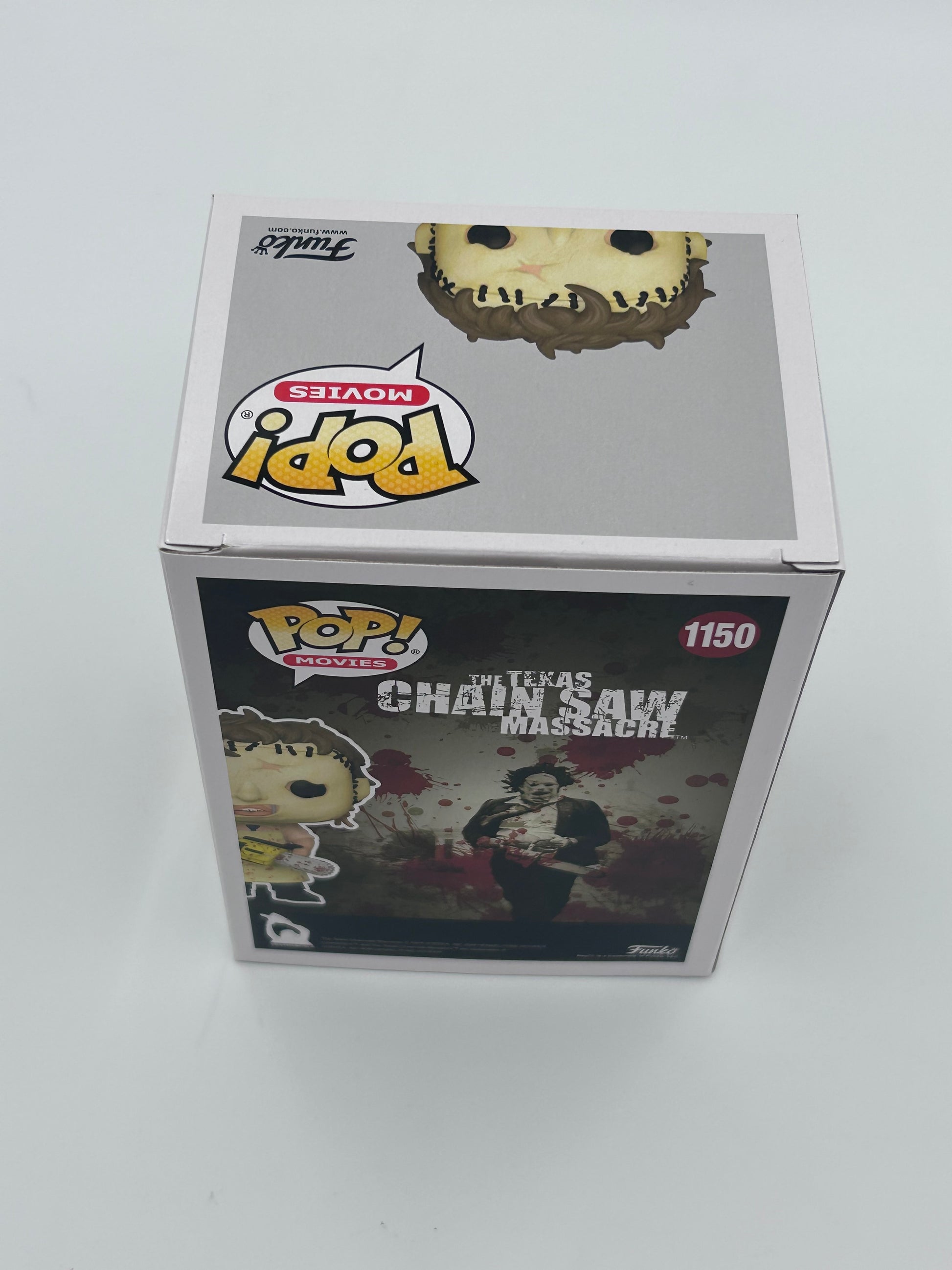 Photo of Mark Burnham Signed and Inscribed Leatherface "The Texas Chainsaw Massacre" #1150 Funko Pop! Vinyl Figure (JSA) at InkedAuction.com.