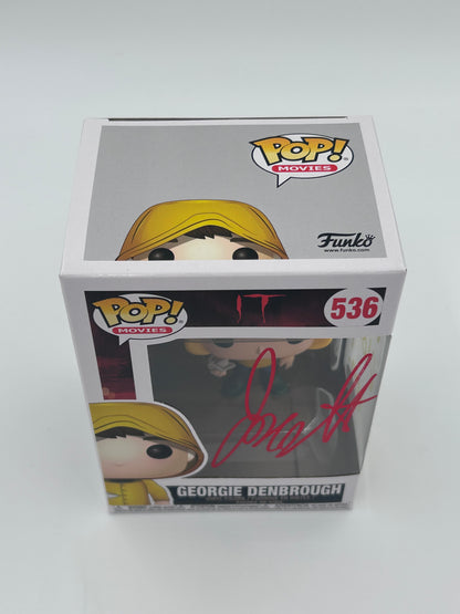 Jackson Robert Scott Signed and Inscribed "You'll Float Too!" Georgie Denbrough "IT" #536 Funko Pop! Vinyl Figure (JSA)
