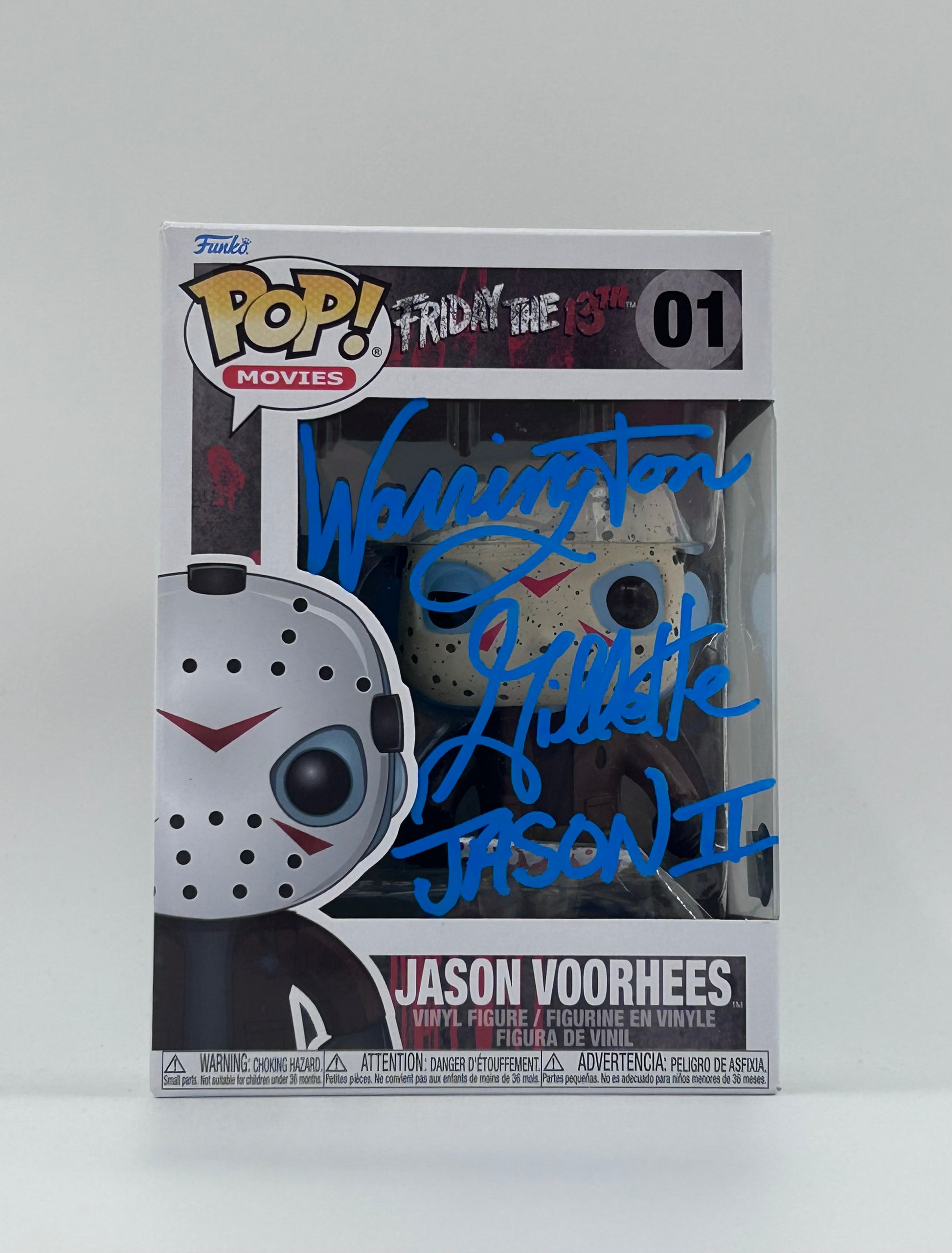 Photo of Warrington Gillette Signed and Inscribed "Jason II" Jason Voorhees "Friday The 13th" #01 Funko Pop! Vinyl Figure (Beckett Witnessed) at InkedAuction.com.