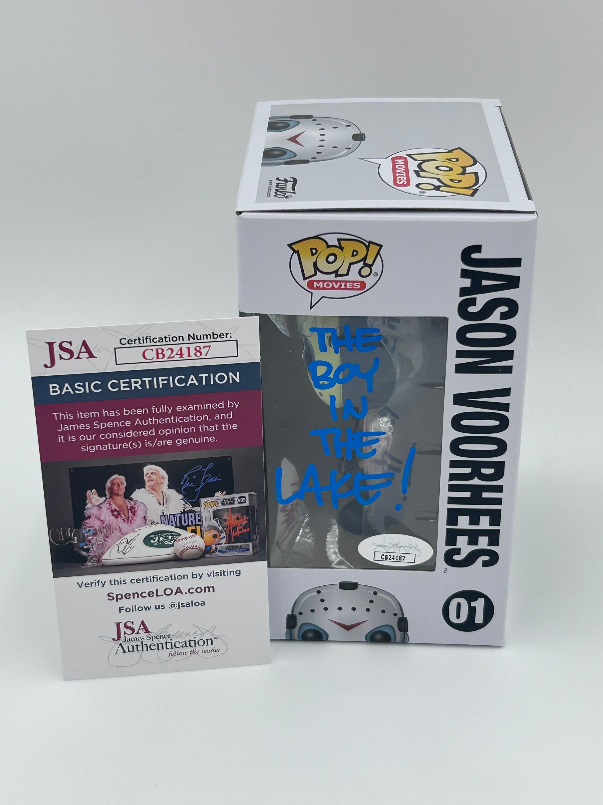 Photo of Ari Lehman Signed, Sketch, And Inscribed "The Boy In The Lake" Jason Voorhees "Friday The 13th" #01 Funko Pop! Vinyl Figure (JSA) at InkedAuction.com.