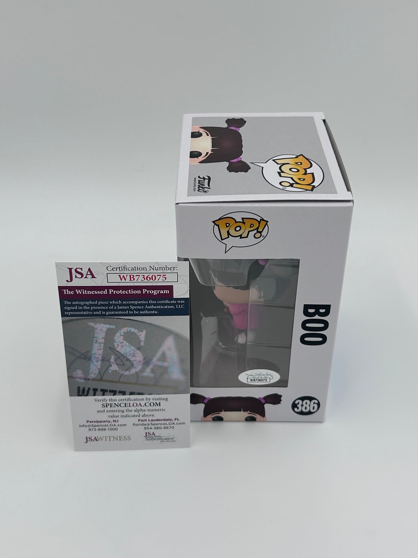 Mary Gibbs Signed And Inscribed "Boo" Boo "Monsters Inc" #386 Funko Pop! Vinyl Figure (JSA Witnessed)