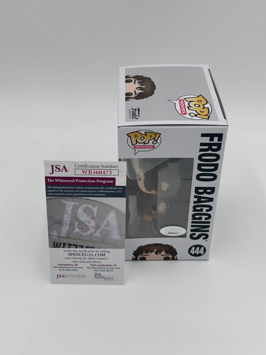 Elijah Wood Signed Frodo Baggins "The Lord of the Rings" #444 Funko Pop! Vinyl Figure (JSA Witnessed)