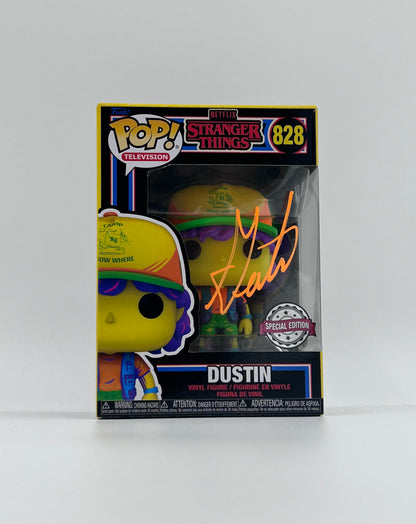 Gaten Matarazzo Signed Dustin "Stranger Things" #828 Funko Pop! Vinyl Figure (JSA)