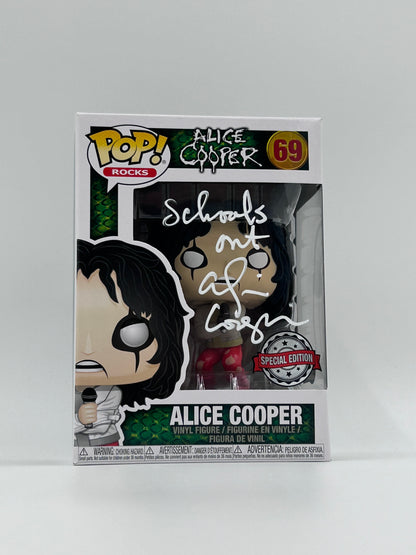 Alice Cooper Signed and Inscribed "Schools Out" Alice Cooper #69 Funko Pop! Vinyl Figure (Beckett Witnessed)