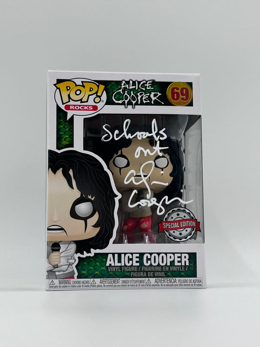 Alice Cooper Signed and Inscribed "Schools Out" Alice Cooper #69 Funko Pop! Vinyl Figure (Beckett Witnessed)