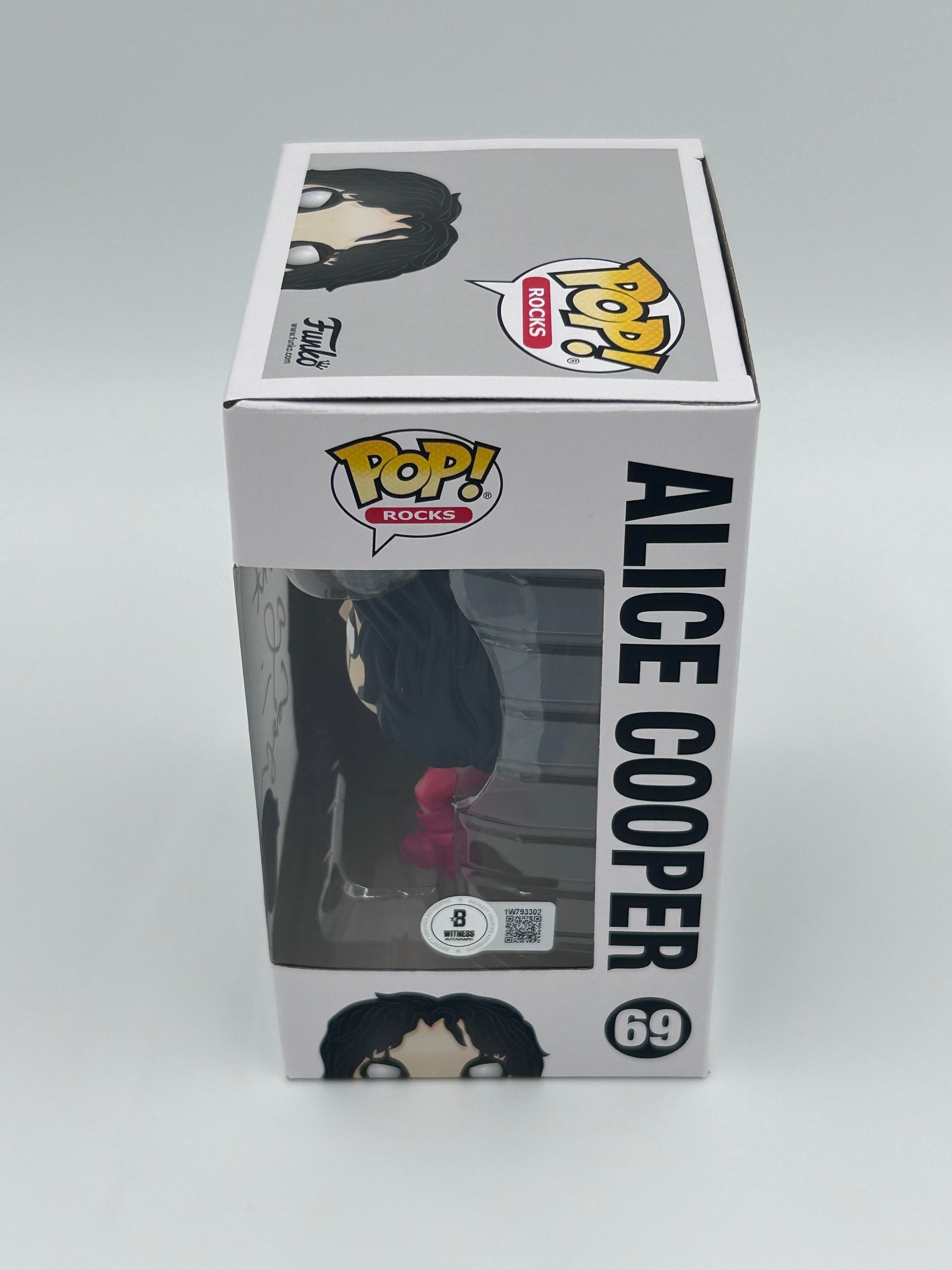 Photo of Alice Cooper Signed and Inscribed "Schools Out" Alice Cooper #69 Funko Pop! Vinyl Figure (Beckett Witnessed) at InkedAuction.com.