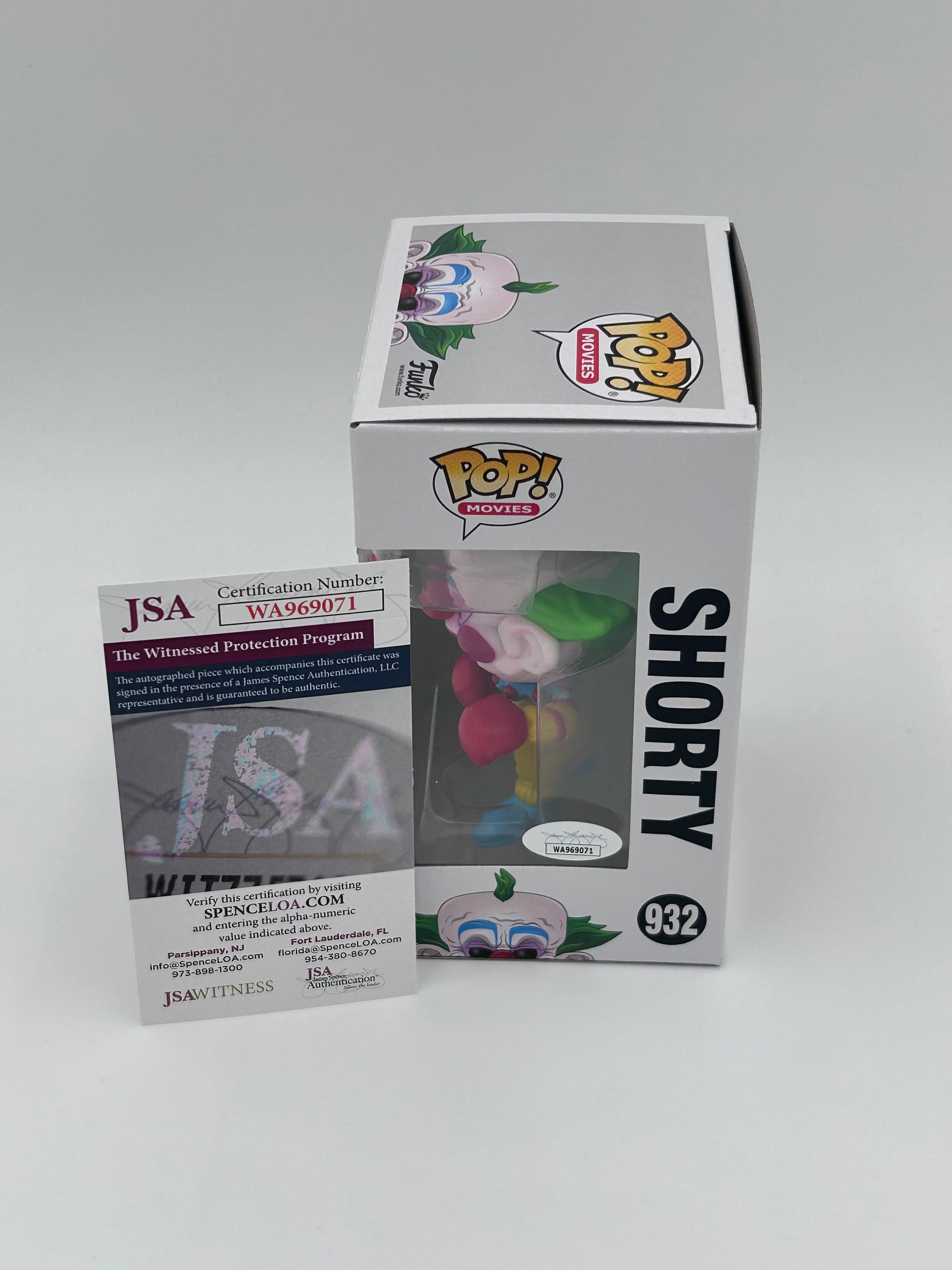 Photo of Chiodo Bros Signed Shorty "Killer Klowns From Outer Space" #932 Funko Pop! Vinyl Figure (JSA Witnessed) at InkedAuction.com.
