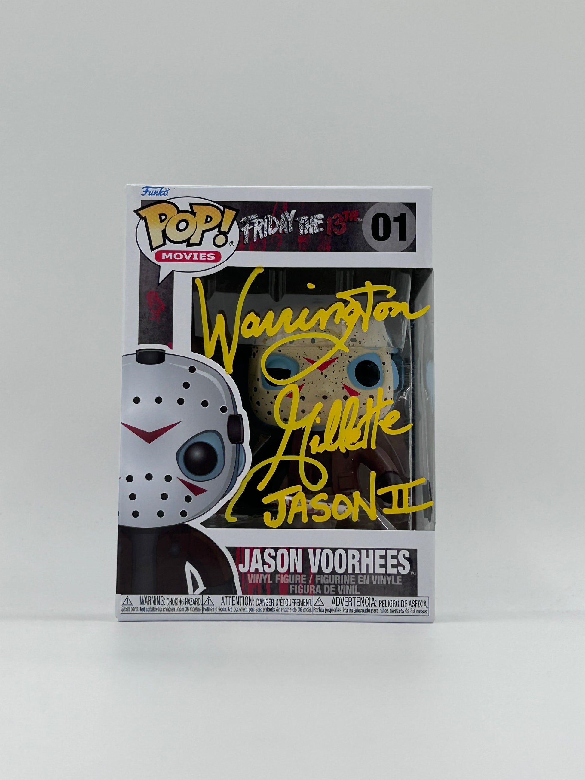 Photo of Warrington Gillette Signed and Inscribed "Jason II" Jason Voorhees "Friday The 13th" #01 Funko Pop! Vinyl Figure (Beckett Witnessed) at InkedAuction.com.