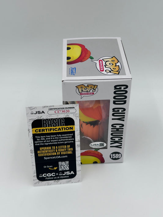 Alex Vincent Signed And Inscribed "Chucky Did It!" Good Guy Chucky "CHUCKY" #1589 Funko Pop! Vinyl Figure (JSA)