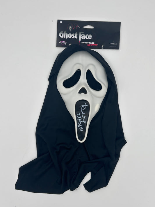 Rose McGowan Signed And Inscribed "Tatum" "Scream" Ghostface Mask (JSA Witnessed)