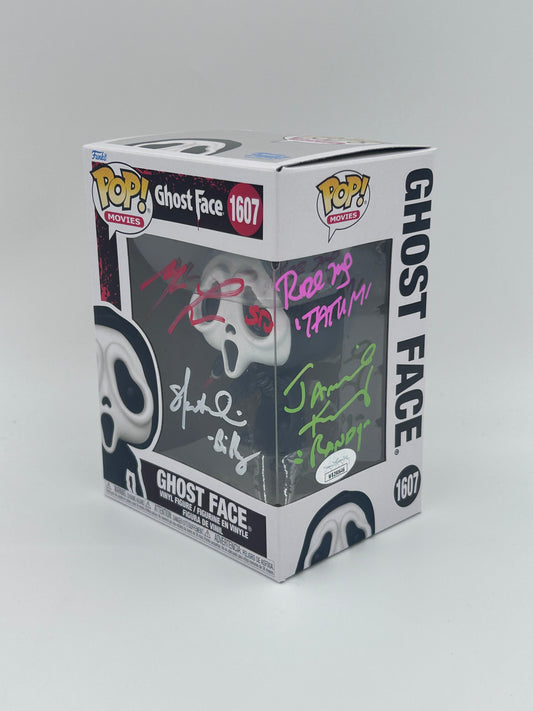 4x Signed Kennedy, McGowan, Lillard, Ulrich Signed Ghostface "SCREAM" #1607 Funko Pop! Vinyl Figure (JSA Witnessed)
