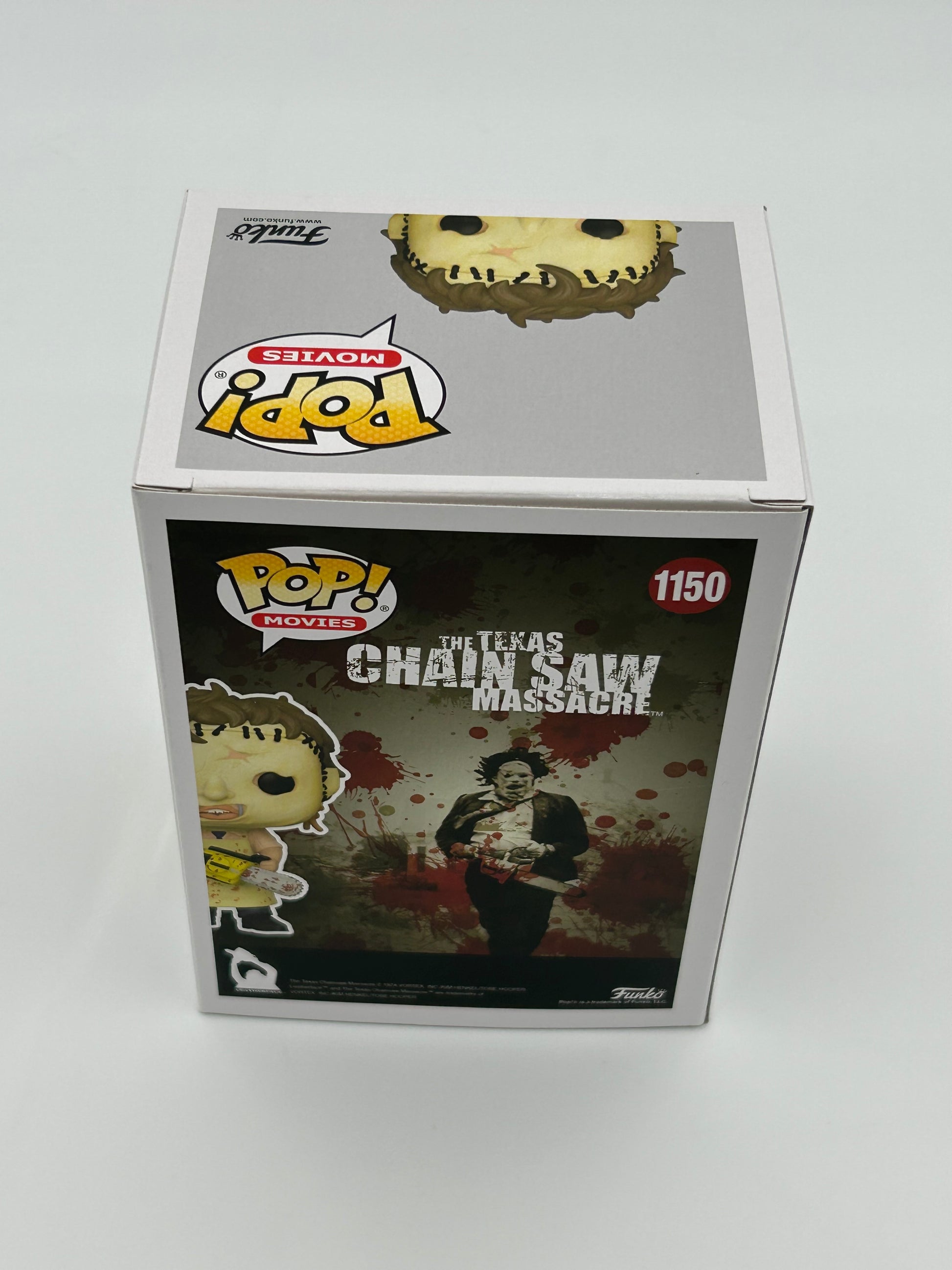 Photo of Mark Burnham Signed and Inscribed Leatherface "The Texas Chainsaw Massacre" #1150 Funko Pop! Vinyl Figure (JSA) at InkedAuction.com.