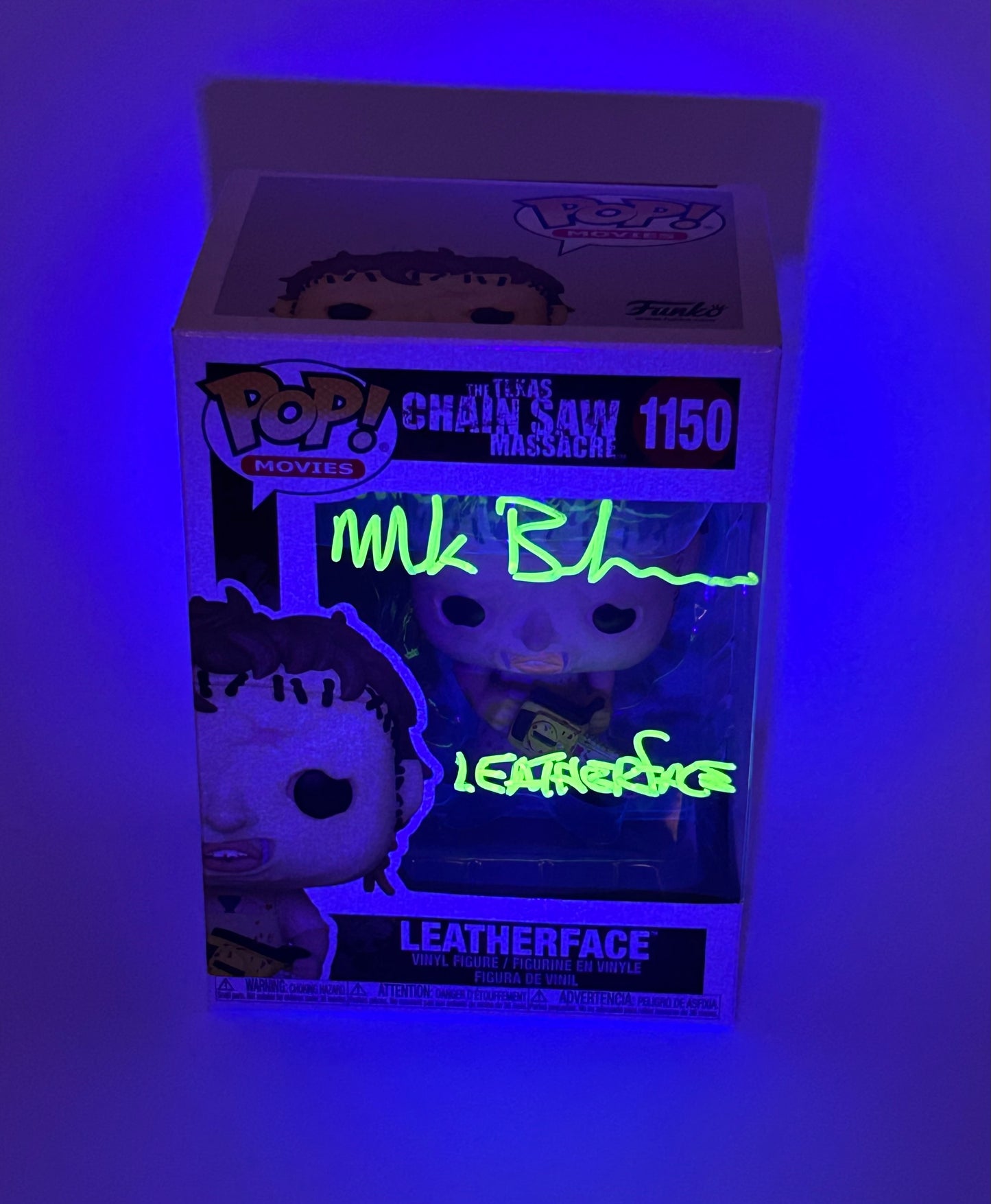 Mark Burnham Signed and Inscribed Leatherface "The Texas Chainsaw Massacre" #1150 Funko Pop! Vinyl Figure (JSA)