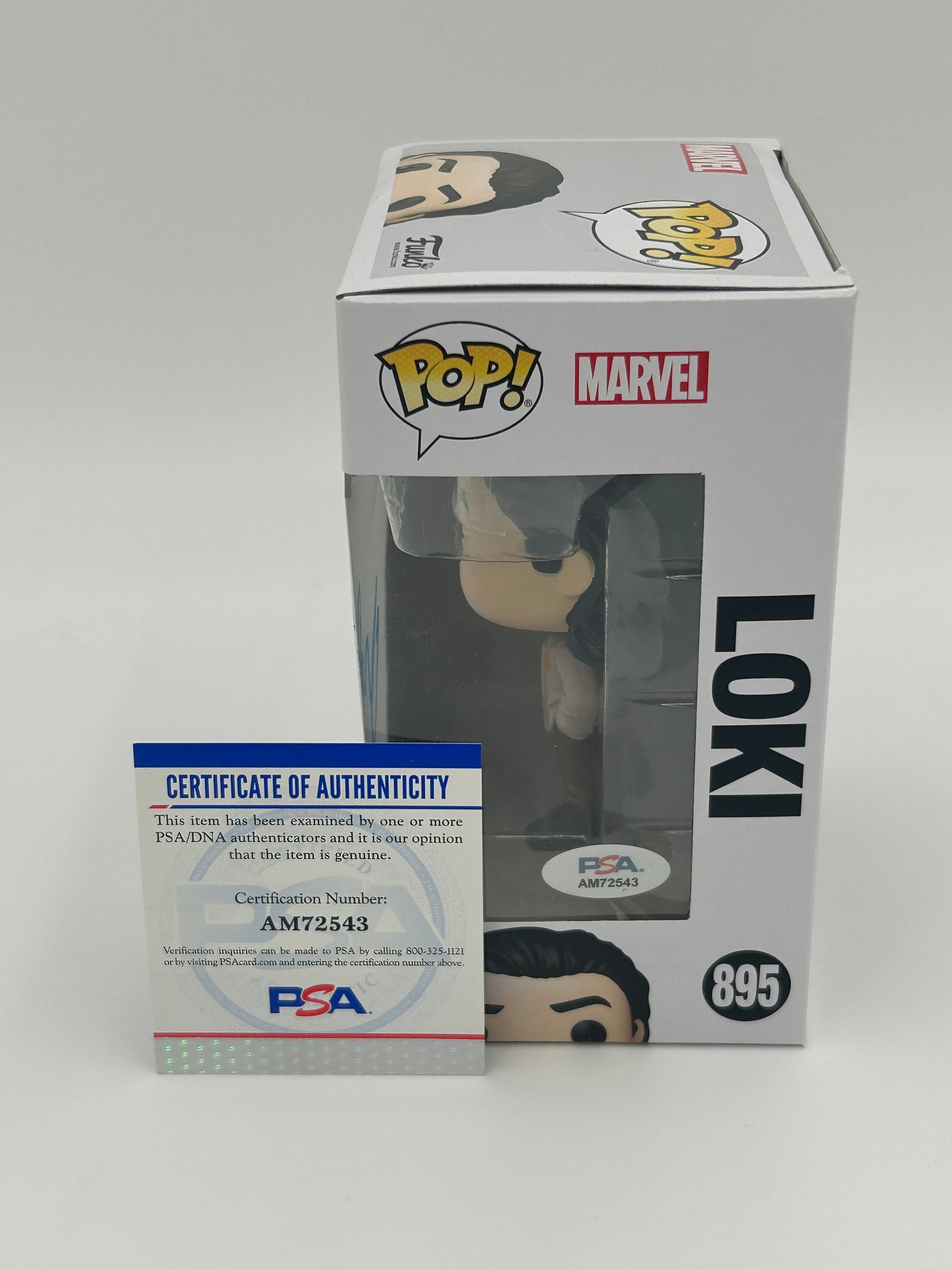 Photo of Matt Damon Signed Loki "Loki" #895 Funko Pop! Vinyl Figure (PSA) (See Description) at InkedAuction.com.