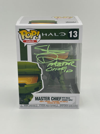 Steve Downes Signed and Inscribed "Master Chief 117" Master Chief "Halo" #13 Funko Pop! Vinyl Figure (JSA Witnessed)