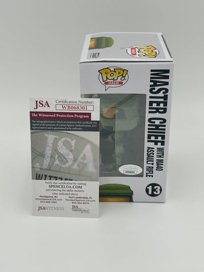 Steve Downes Signed and Inscribed "Master Chief 117" Master Chief "Halo" #13 Funko Pop! Vinyl Figure (JSA Witnessed)