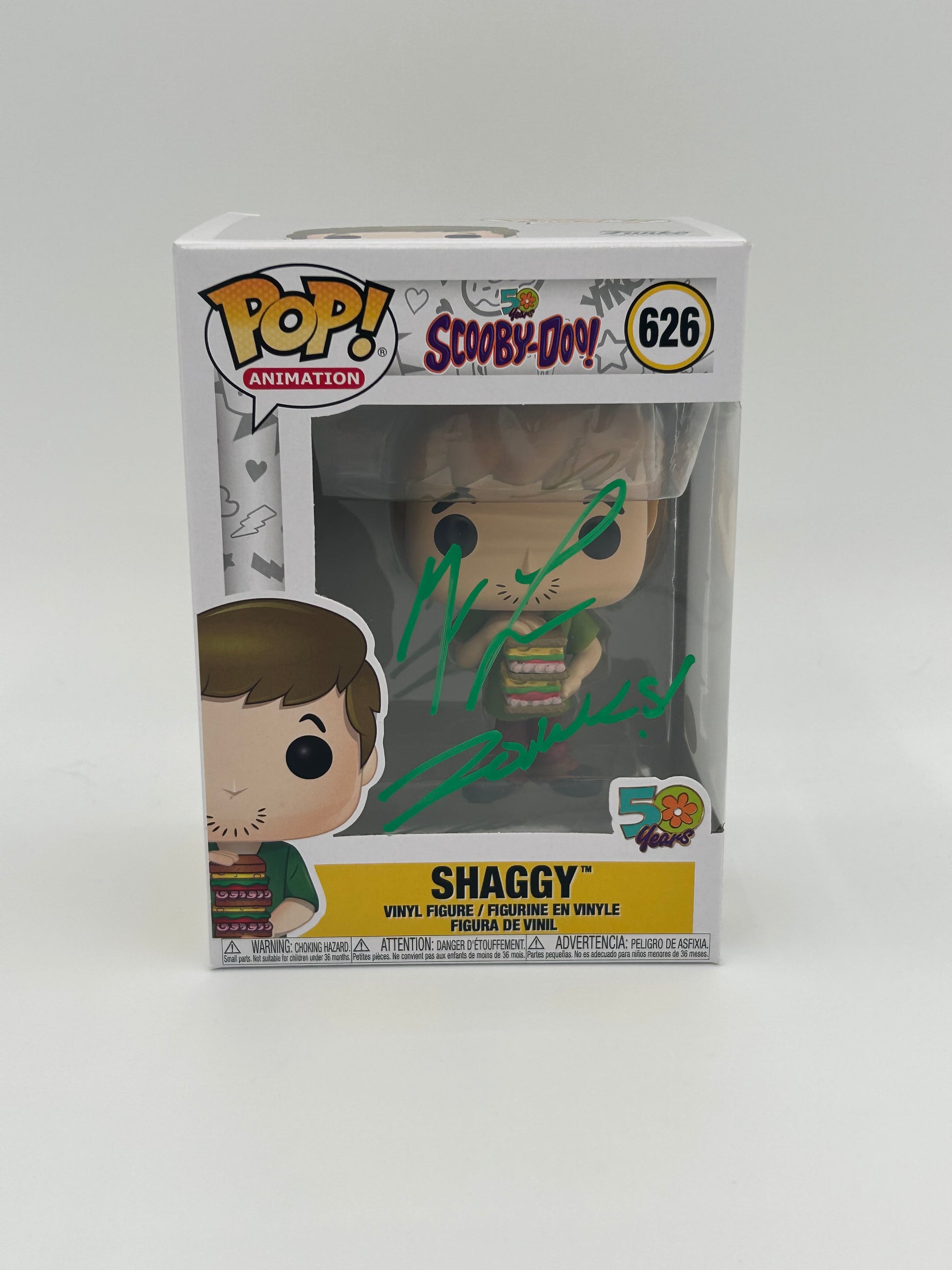 Photo of Matthew Lillard Signed and Inscribed "Zoinks!" Shaggy "Scooby-Doo" #626 Funko Pop! Vinyl Figure (JSA Witnessed) at InkedAuction.com.