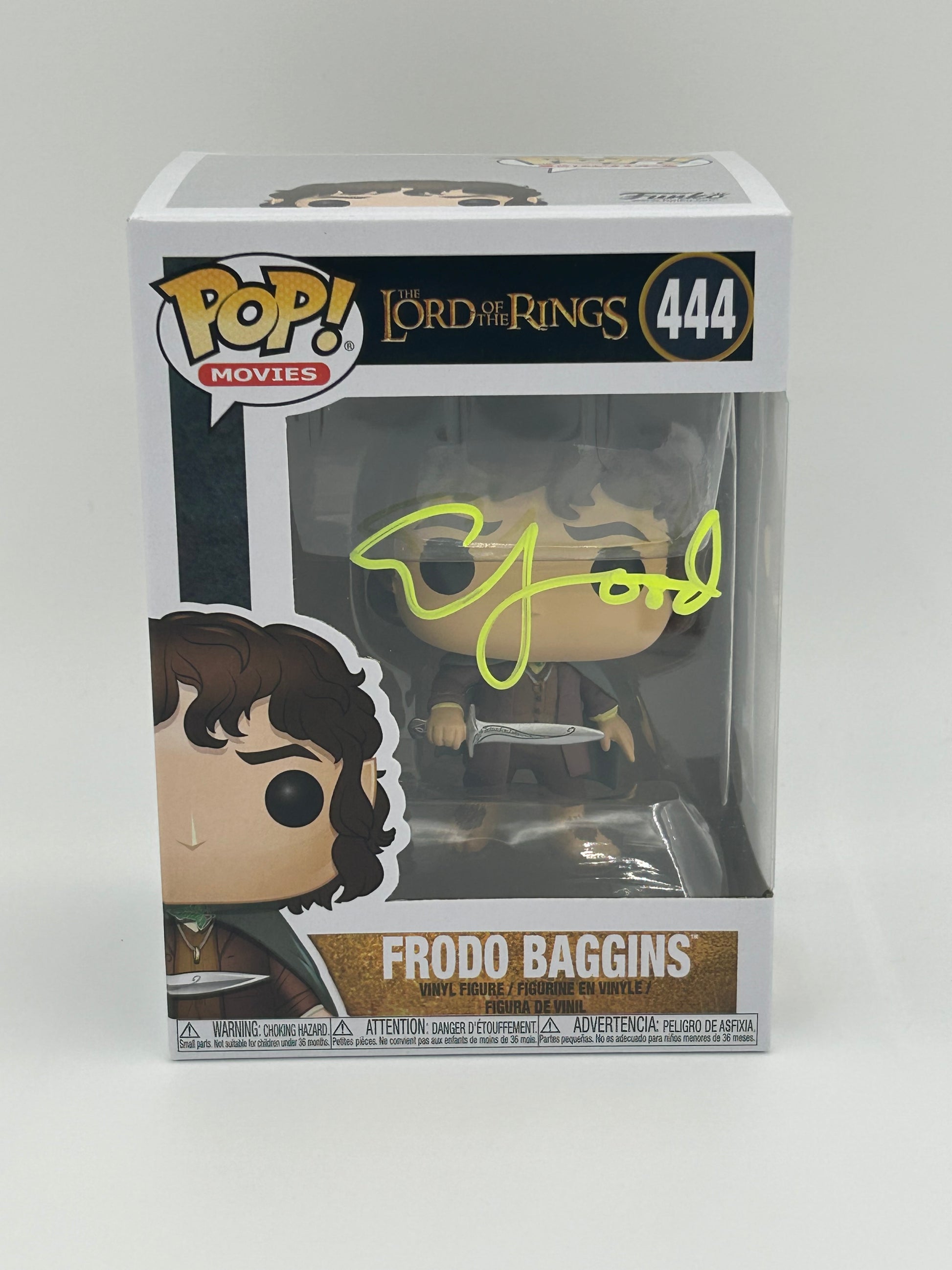 Photo of Elijah Wood Signed Frodo Baggins "The Lord of the Rings" #444 Funko Pop! Vinyl Figure (JSA Witnessed) at InkedAuction.com.