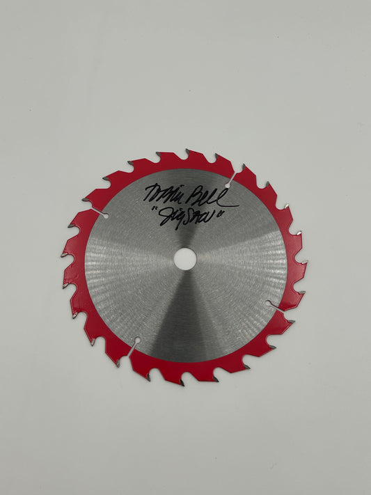 Tobin Bell Signed And Inscribed "Jigsaw" 6.5" Saw Blade (JSA Witnessed)