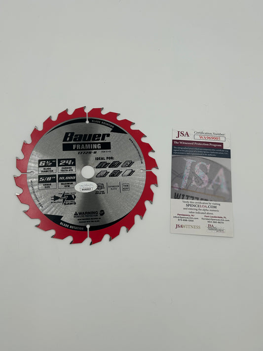 Tobin Bell Signed And Inscribed "Jigsaw" 6.5" Saw Blade (JSA Witnessed)