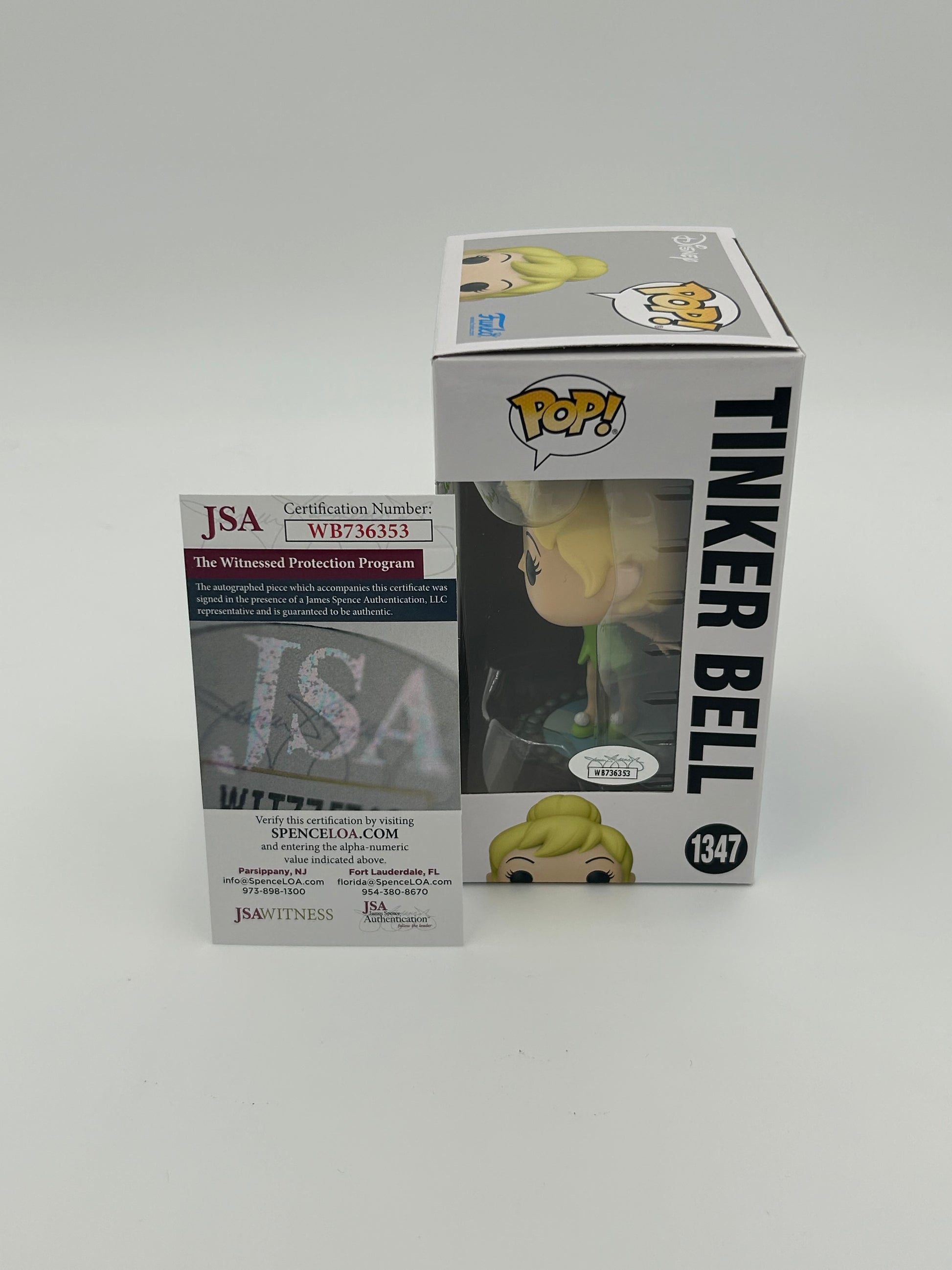 Photo of Margaret Kerry Signed and Inscribed "Tinker Bell" Tinker Bell "Peter Pan" #1347 Funko Pop! Vinyl Figure (JSA Witnessed) at InkedAuction.com.