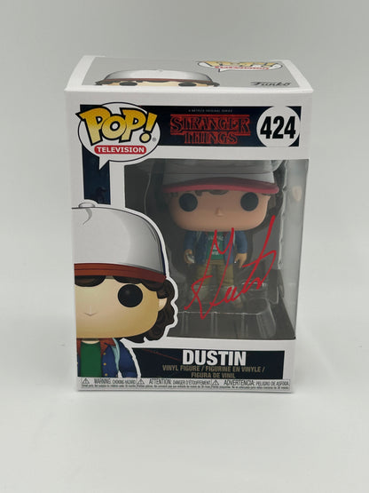 Gaten Matarazzo Signed Dustin "Stranger Things" #424 Funko Pop! Vinyl Figure (JSA)