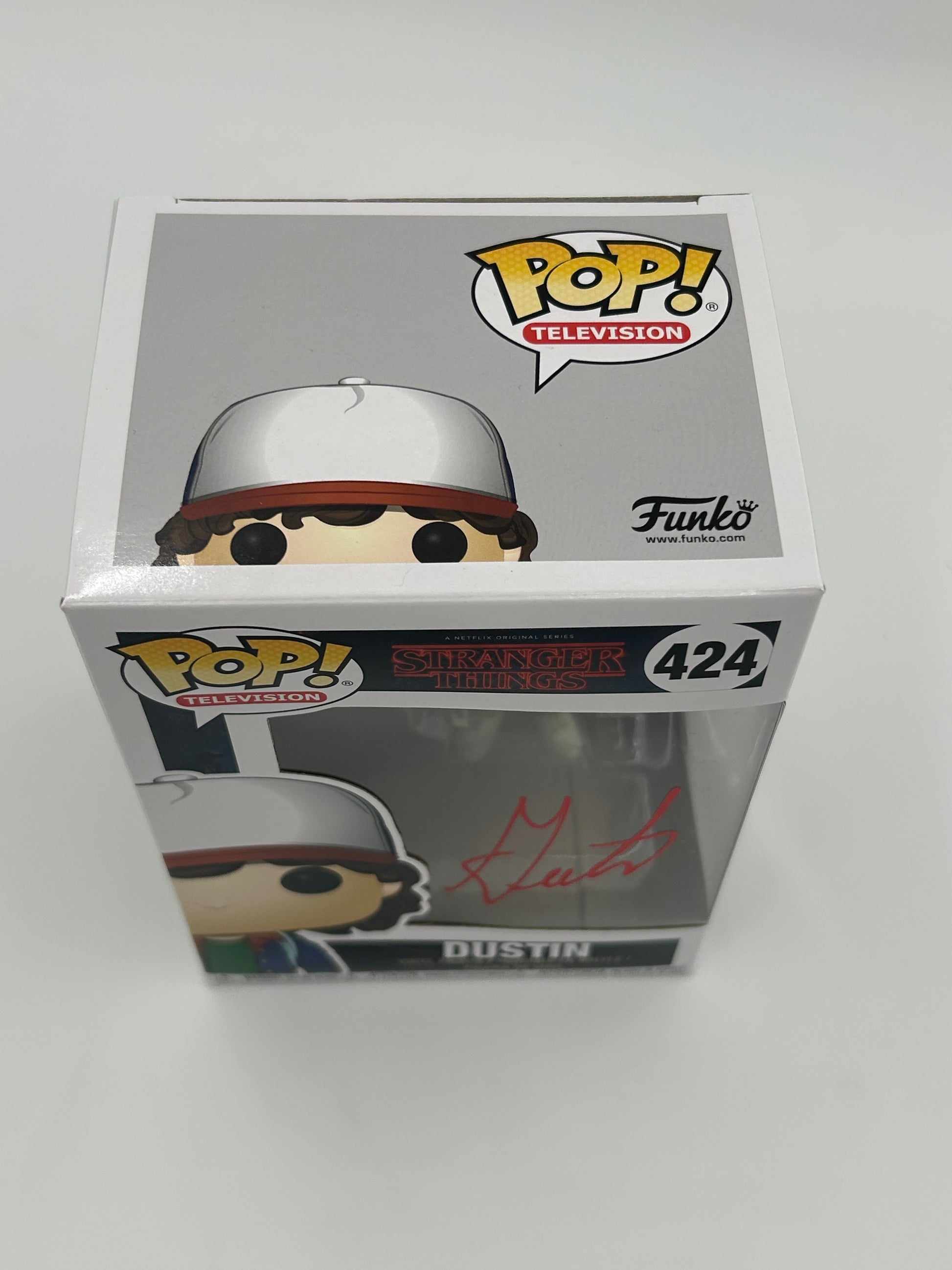 Photo of Gaten Matarazzo Signed Dustin "Stranger Things" #424 Funko Pop! Vinyl Figure (JSA) at InkedAuction.com.