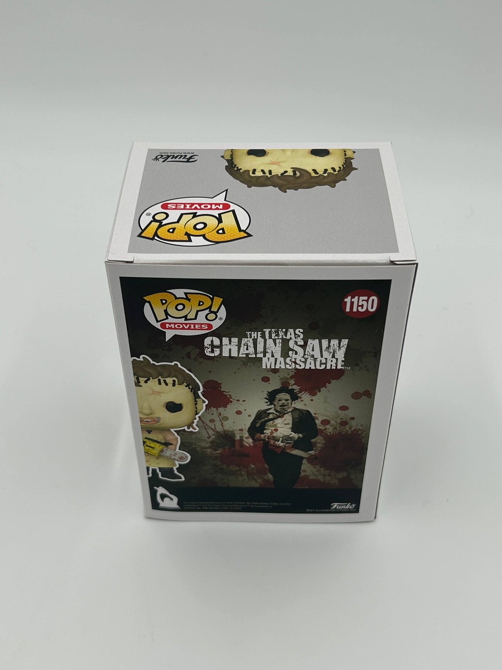 Photo of Mark Burnham Signed and Inscribed Leatherface "The Texas Chainsaw Massacre" #1150 Funko Pop! Vinyl Figure (JSA) at InkedAuction.com.