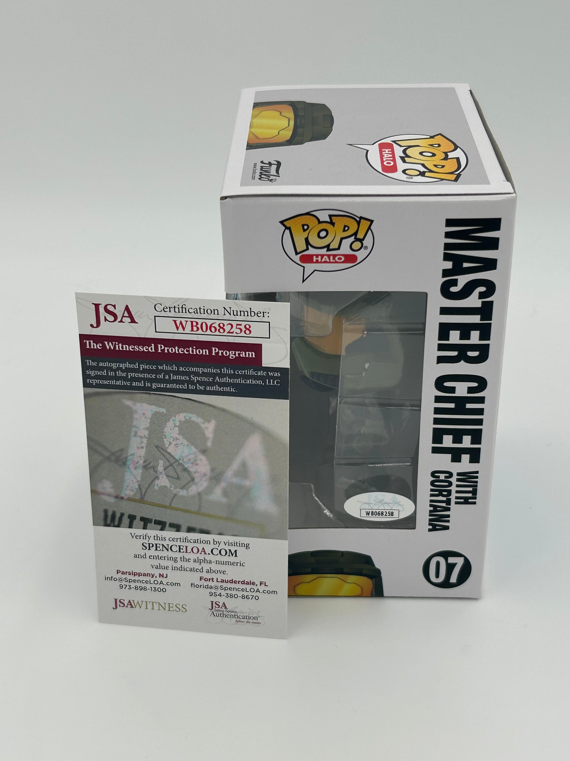 Photo of Steve Downes Signed And Inscribed "Master Chief 117" Master Chief With Cortana "Halo" #07 Funko Pop! Vinyl Figure (JSA Witnessed) at InkedAuction.com.